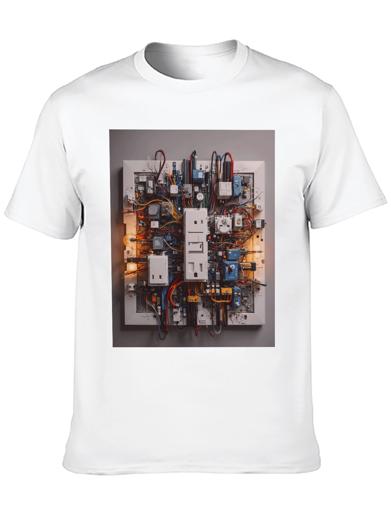 Circuit Board Graphic Tee - Unique Electrical Design Shirt