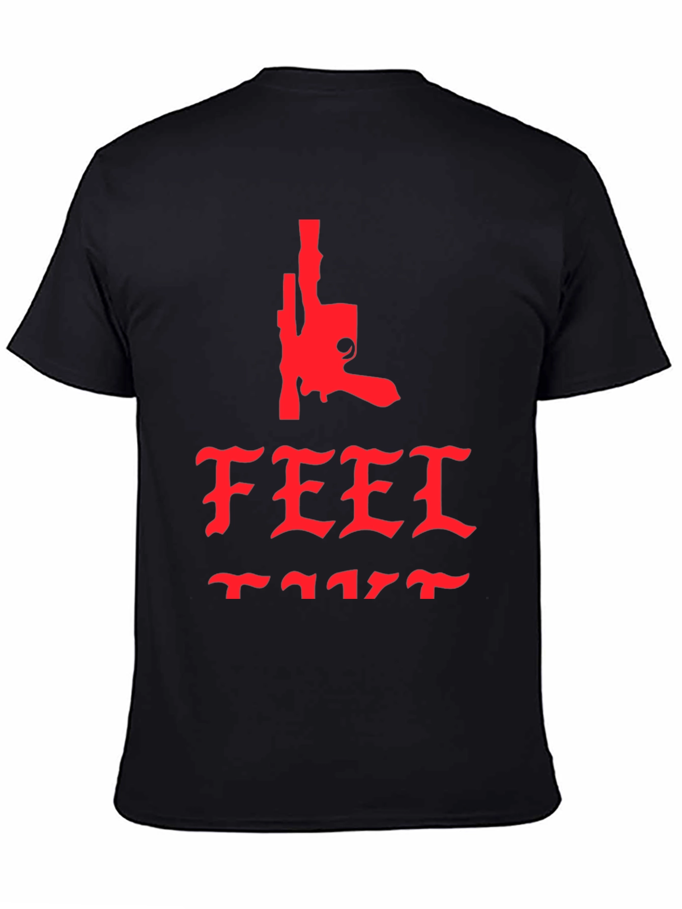 Edgy Feel Like Graphic Tee - Black