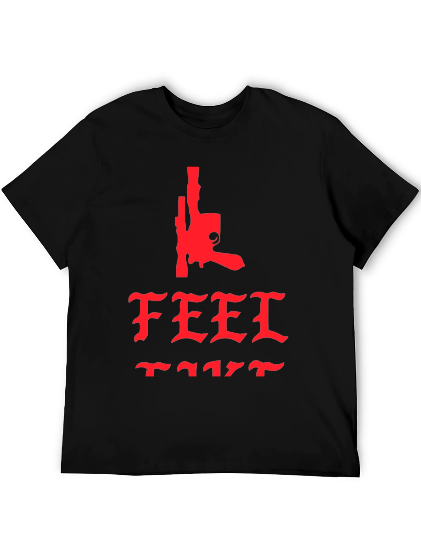 Edgy Feel Like Graphic Tee - Black