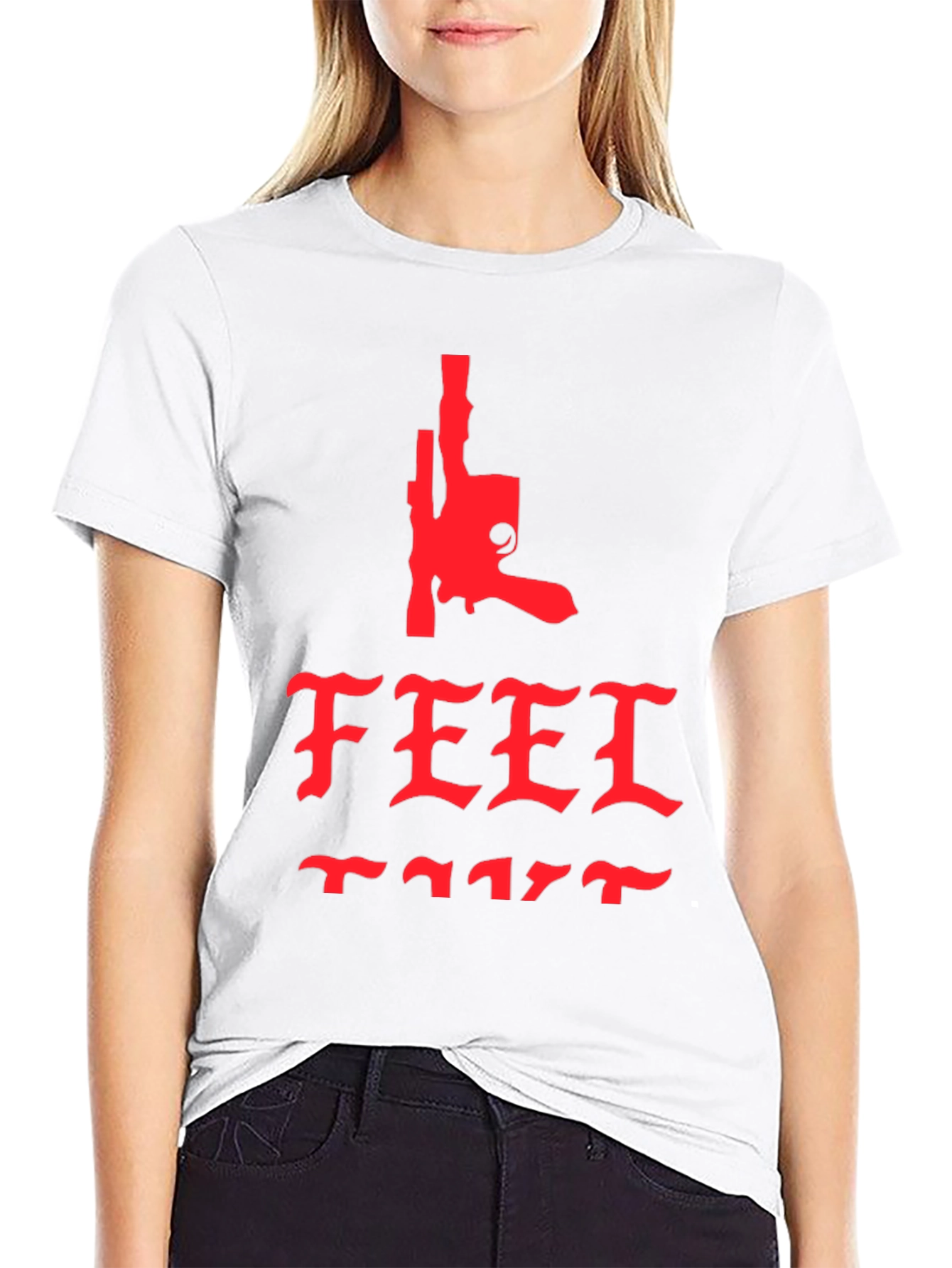 Edgy Feel Like Graphic Tee - Black