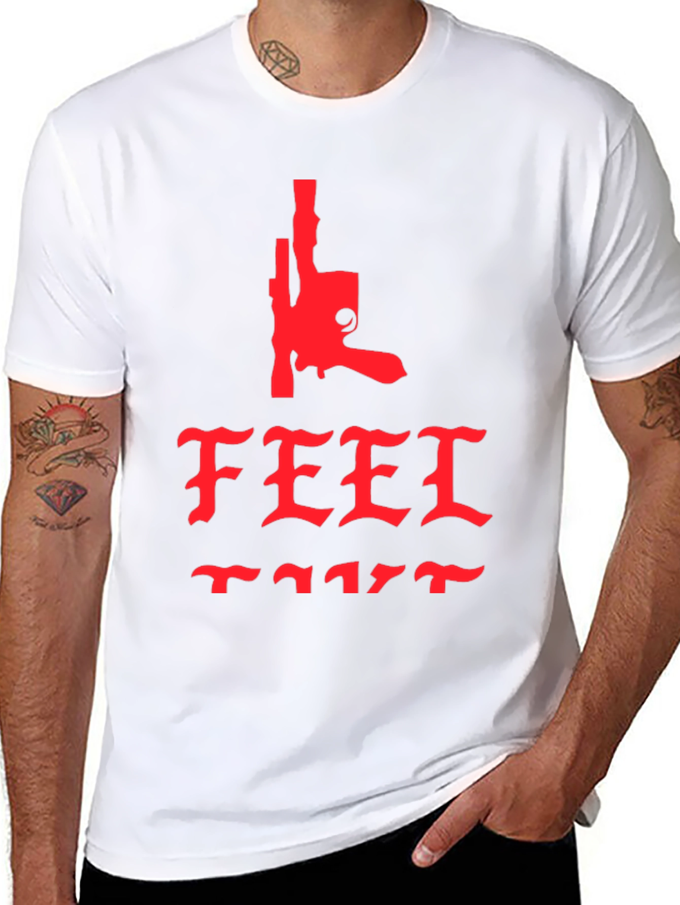 Edgy Feel Like Graphic Tee - Black