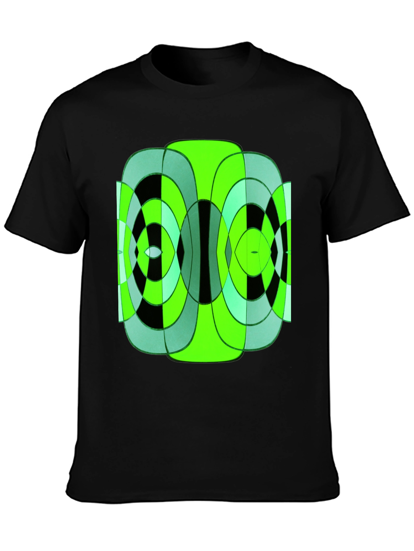 Abstract Geometric Green & Black T-Shirt