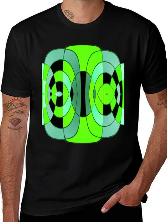 Abstract Geometric Green & Black T-Shirt