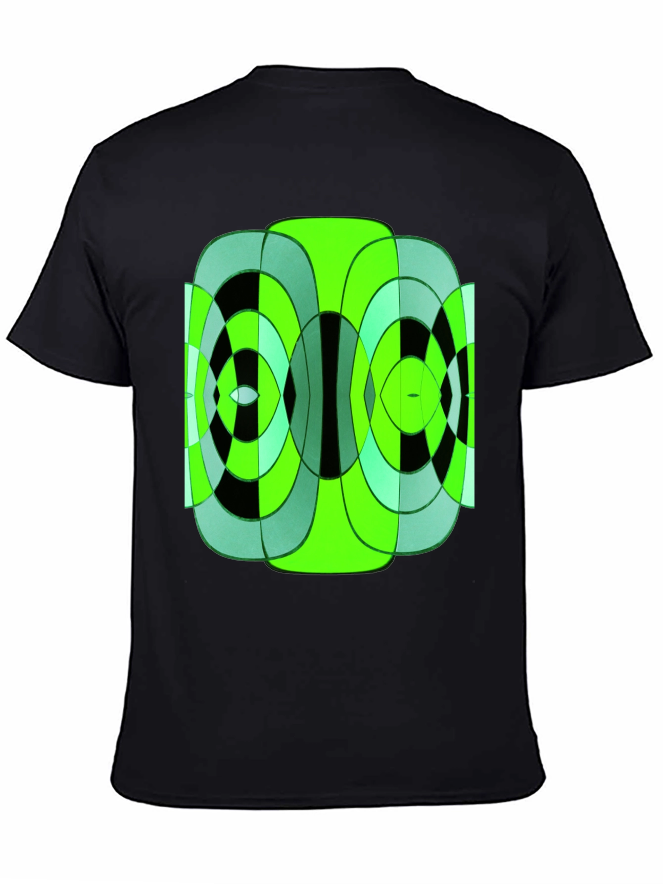Abstract Geometric Green & Black T-Shirt