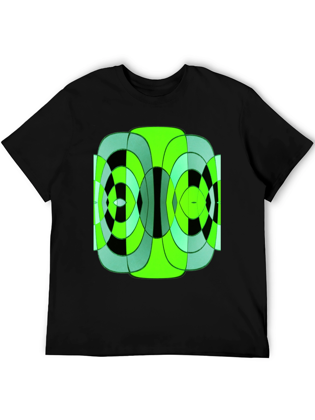 Abstract Geometric Green & Black T-Shirt
