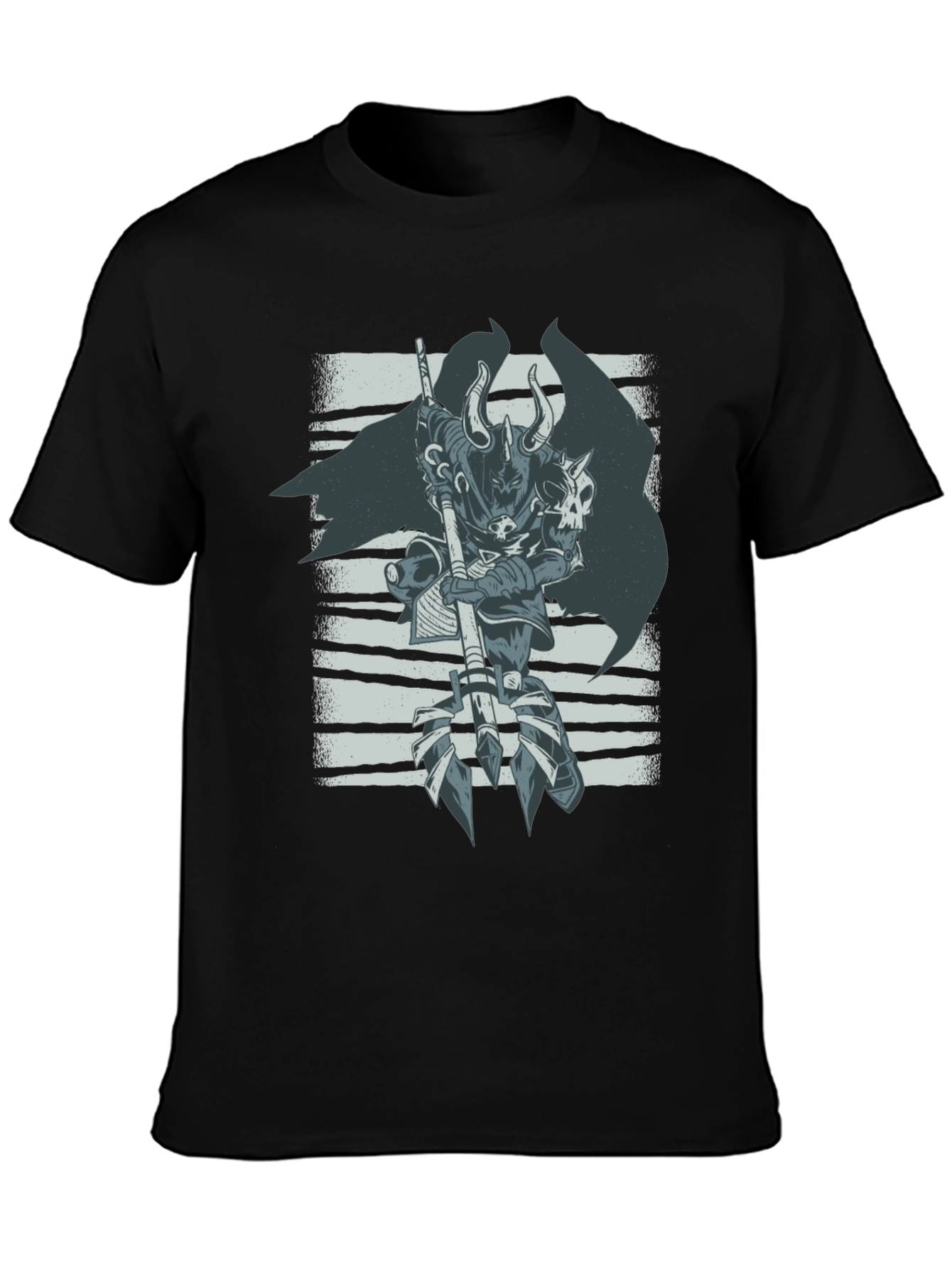 Warrior Graphic Print Black T-Shirt