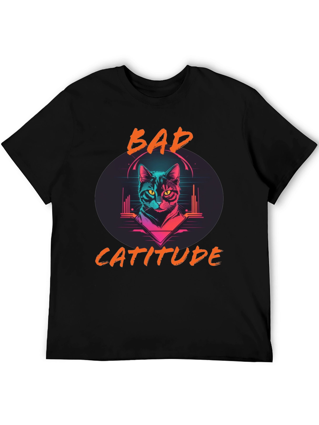 Bad Catitude Graphic Tee - Cool Cat Lover T-Shirt