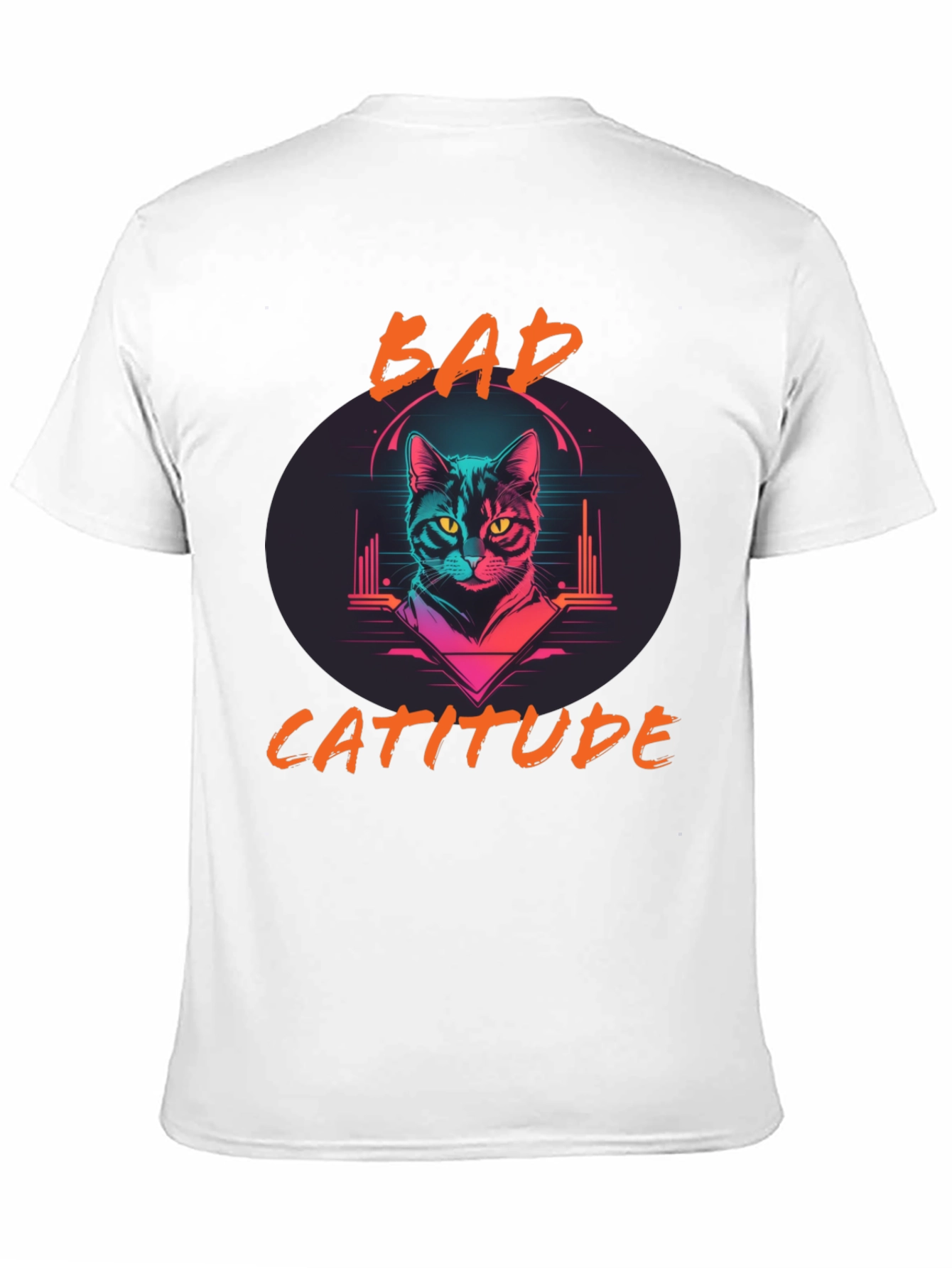 Bad Catitude Graphic Tee - Cool Cat Lover T-Shirt