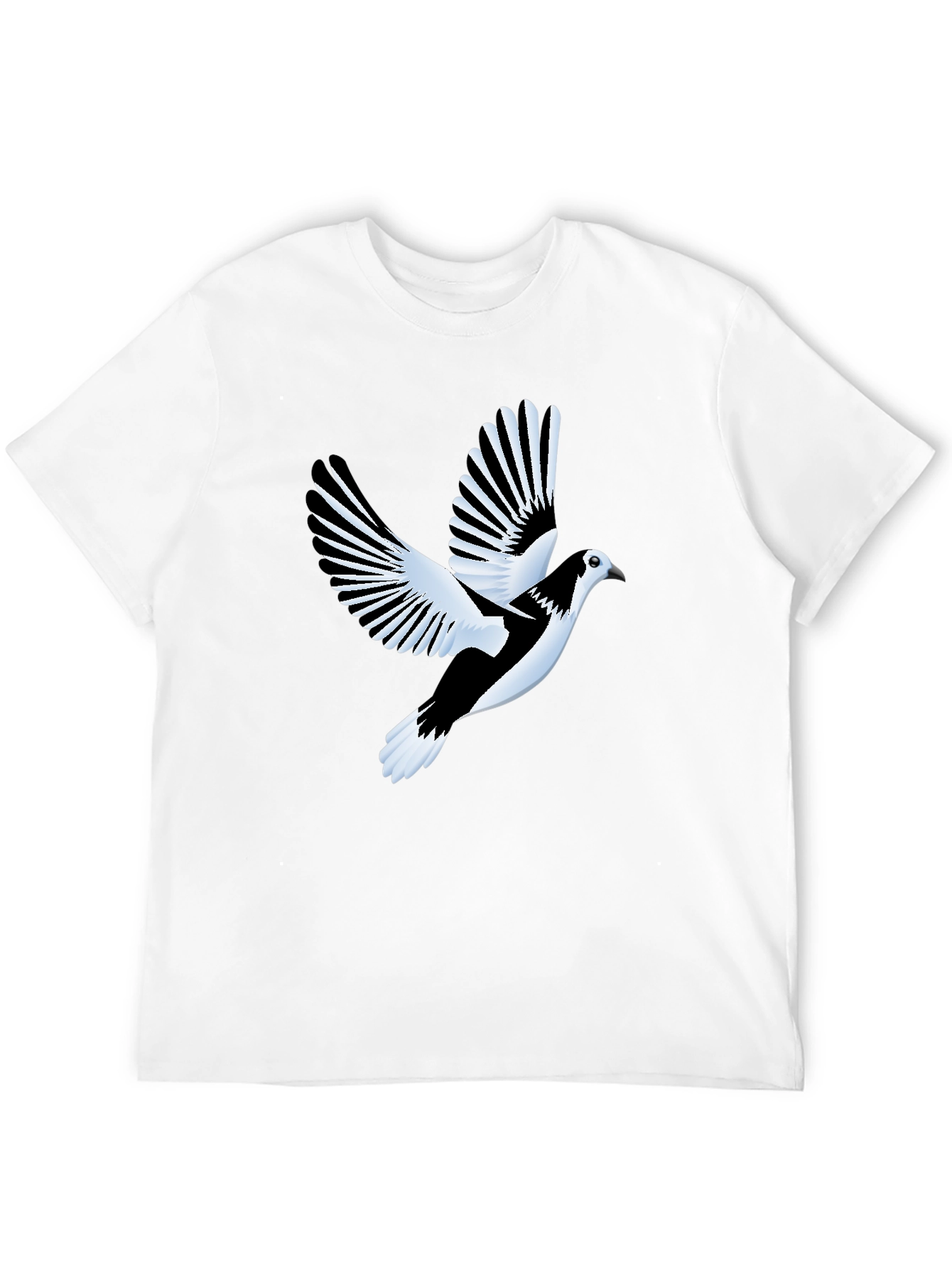 Black T-Shirt with Flying Bird Graphic