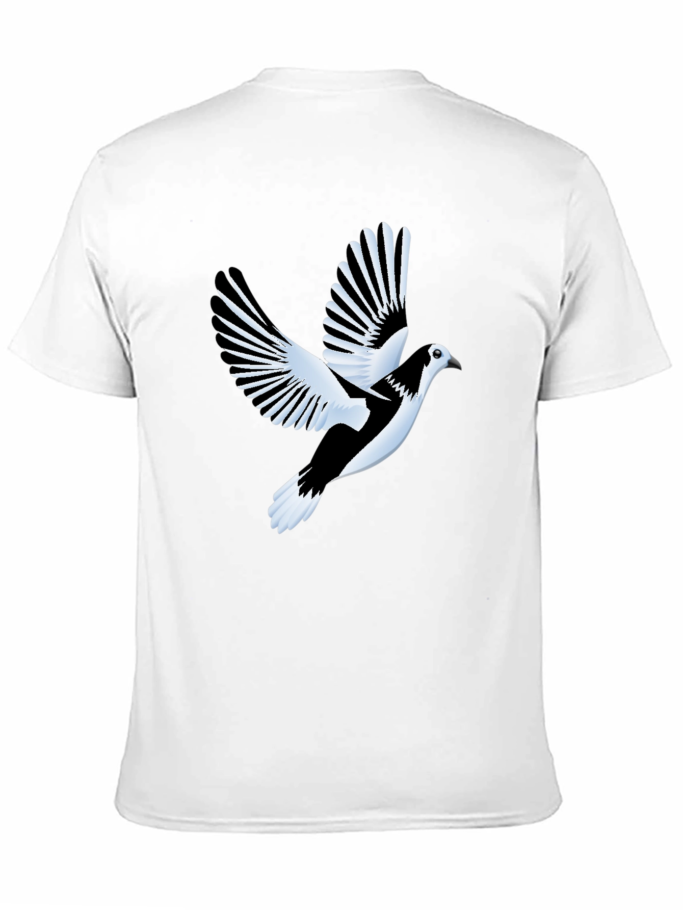 Black T-Shirt with Flying Bird Graphic