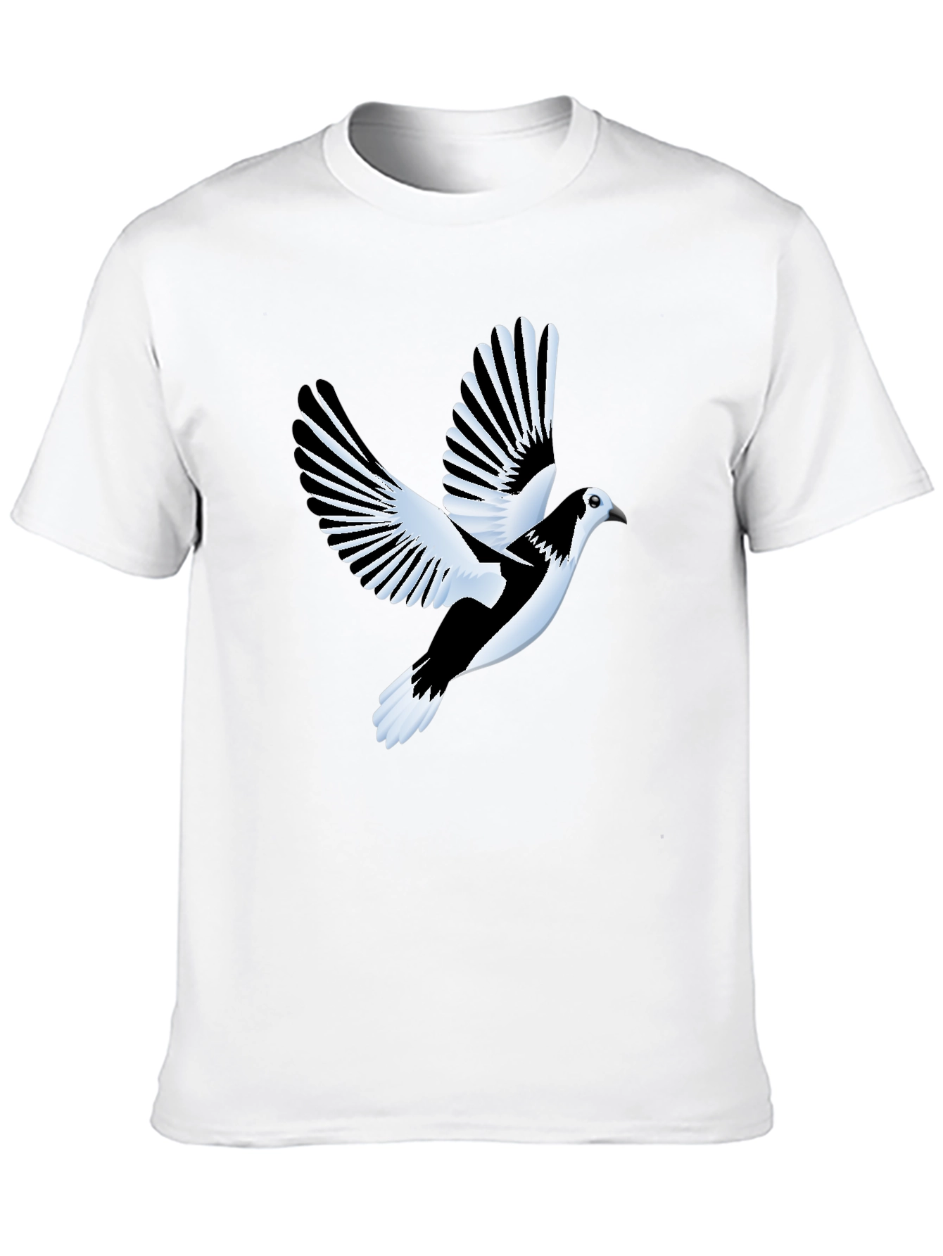 Black T-Shirt with Flying Bird Graphic