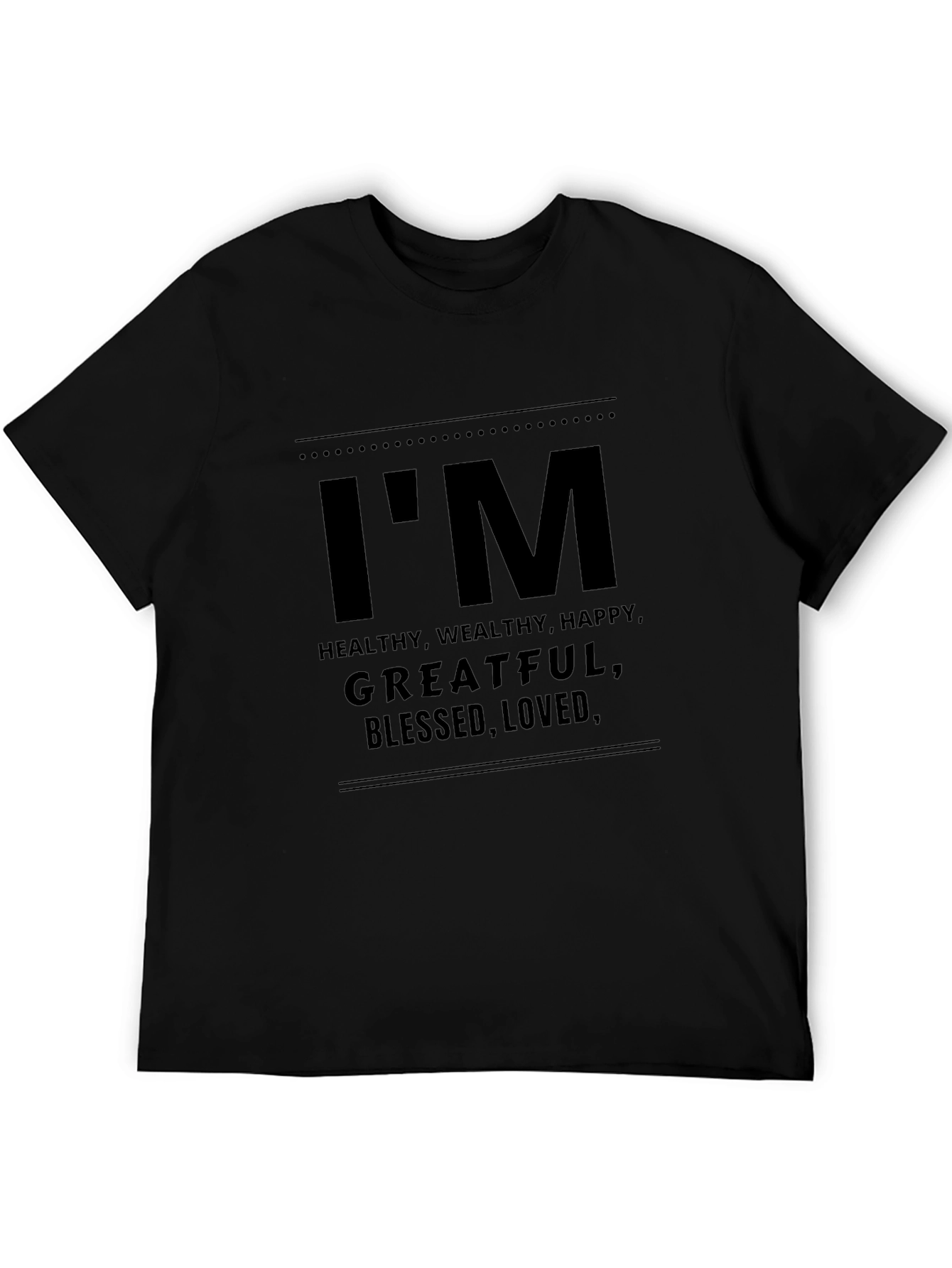 Im Healthy Grateful Blessed Mens Black T-Shirt
