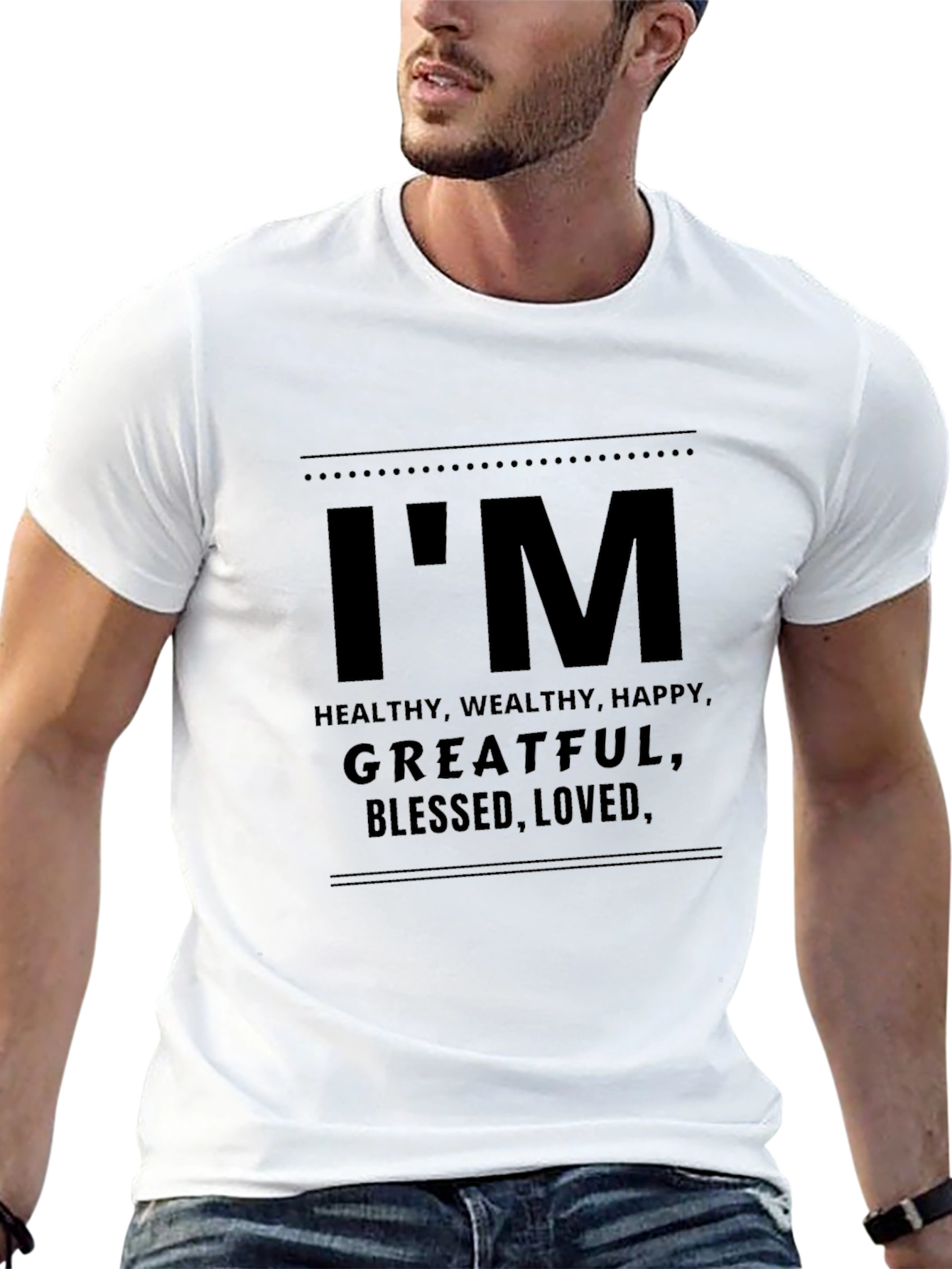Im Healthy Grateful Blessed Mens Black T-Shirt