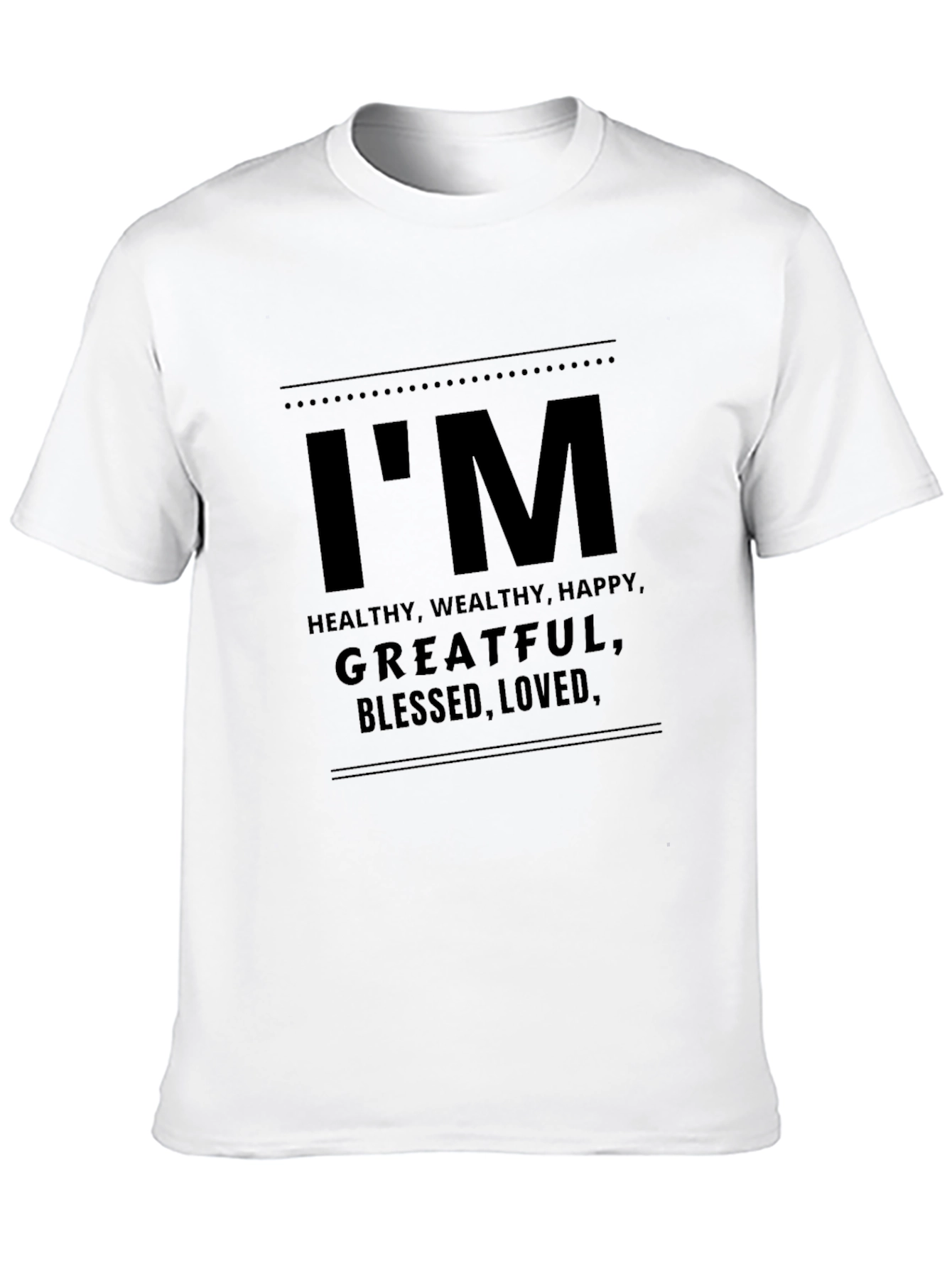Im Healthy Grateful Blessed Mens Black T-Shirt