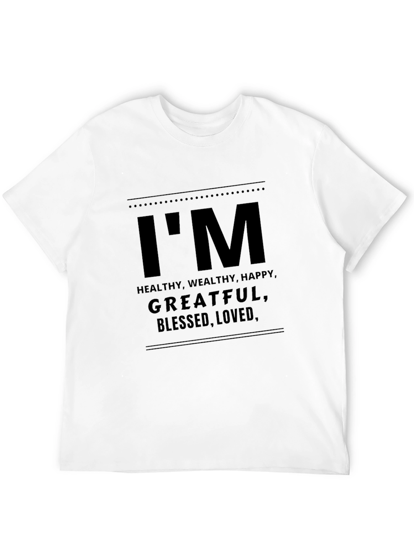 Im Healthy Grateful Blessed Mens Black T-Shirt