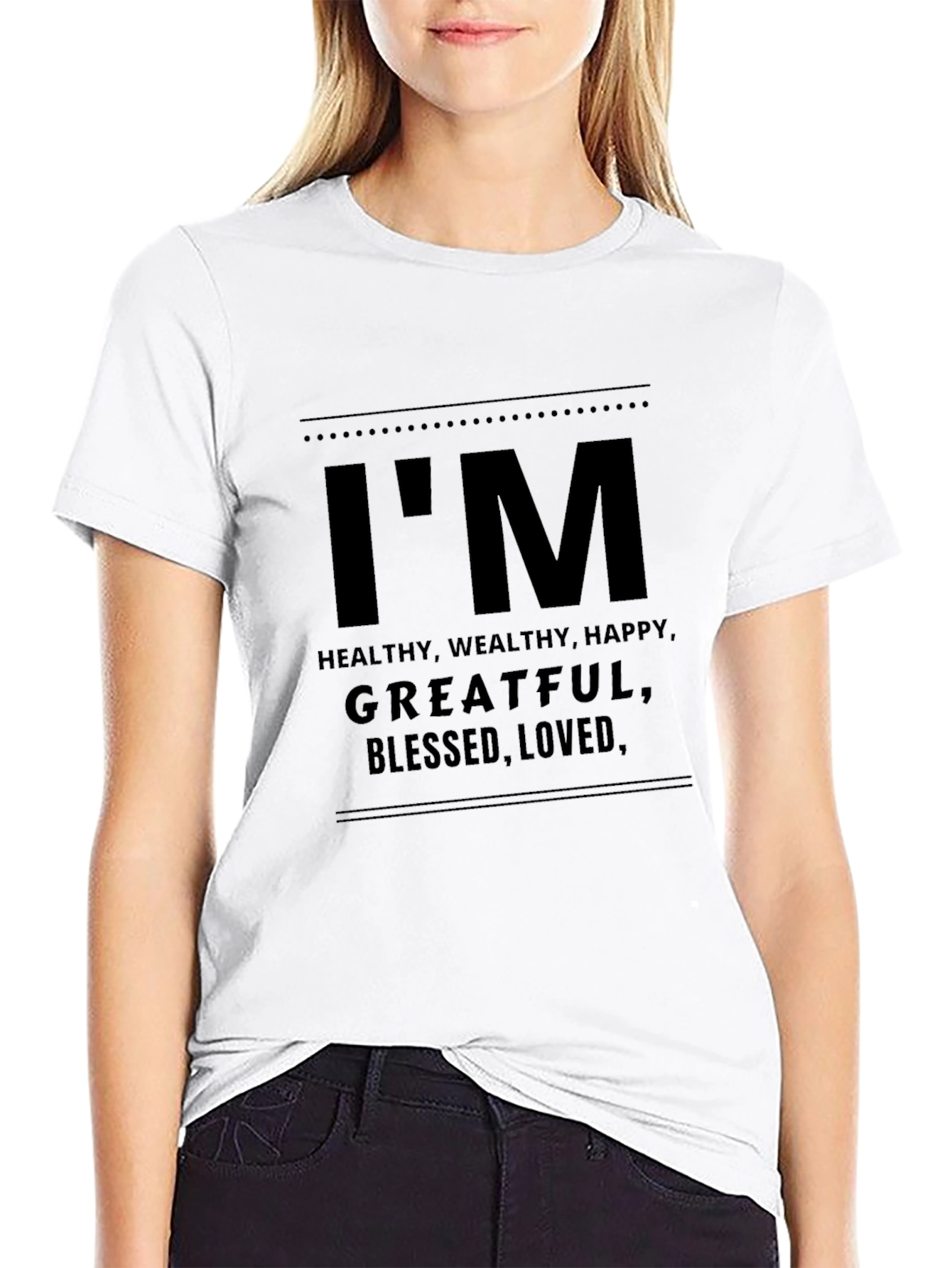 Im Healthy Grateful Blessed Mens Black T-Shirt