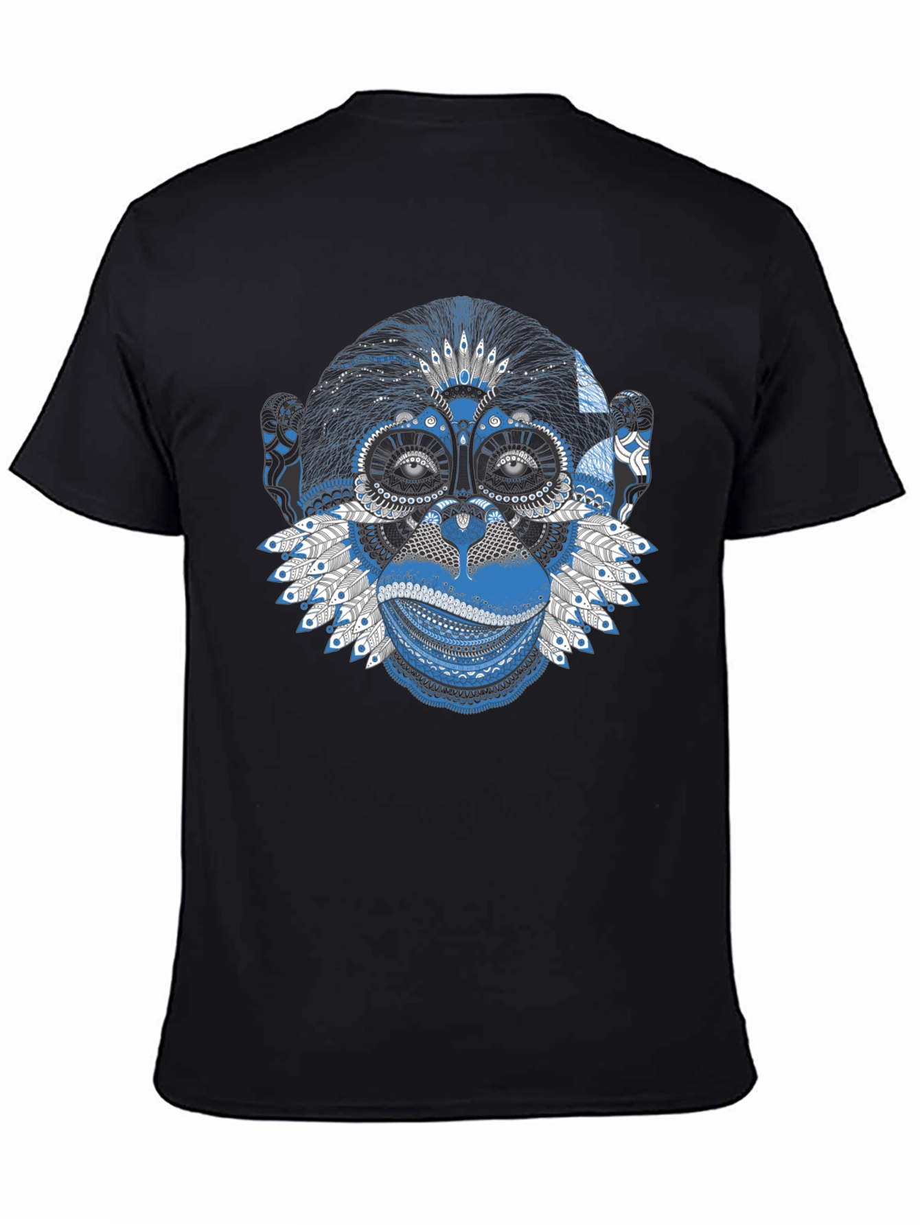 Monkey Graphic Print Black T-Shirt
