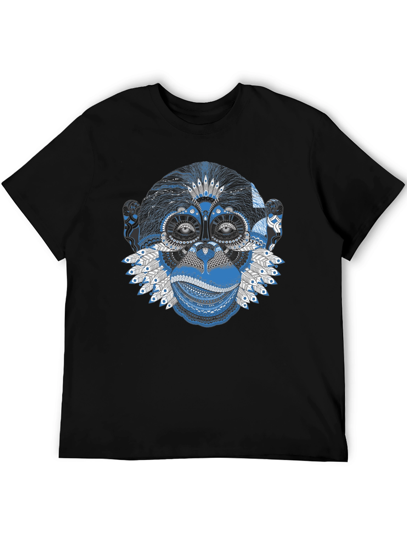 Monkey Graphic Print Black T-Shirt
