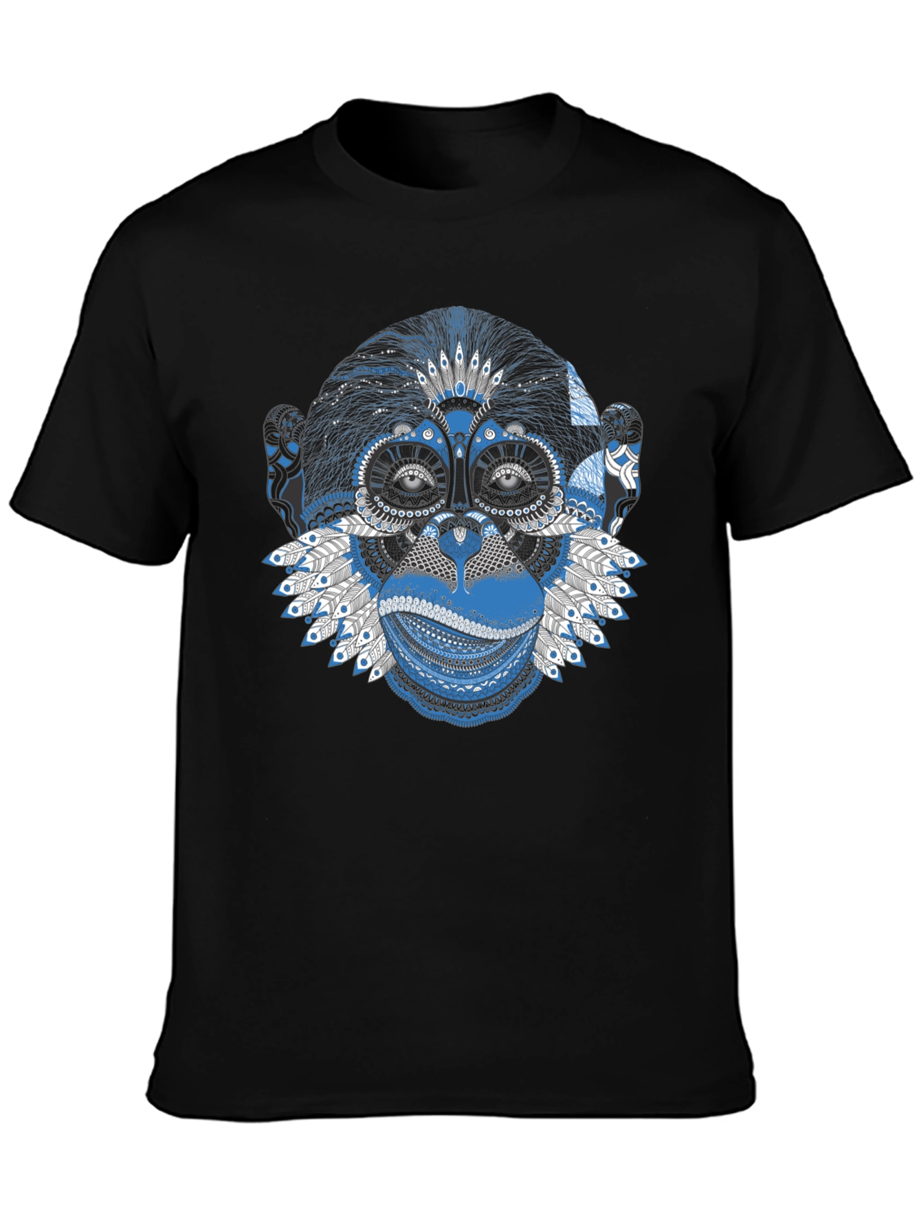 Monkey Graphic Print Black T-Shirt