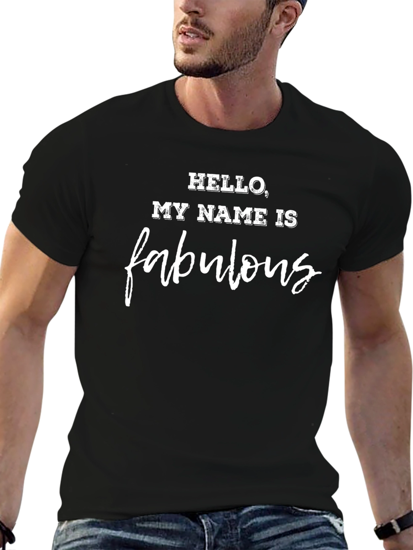 Fabulous Statement T-Shirt - Black Crew Neck
