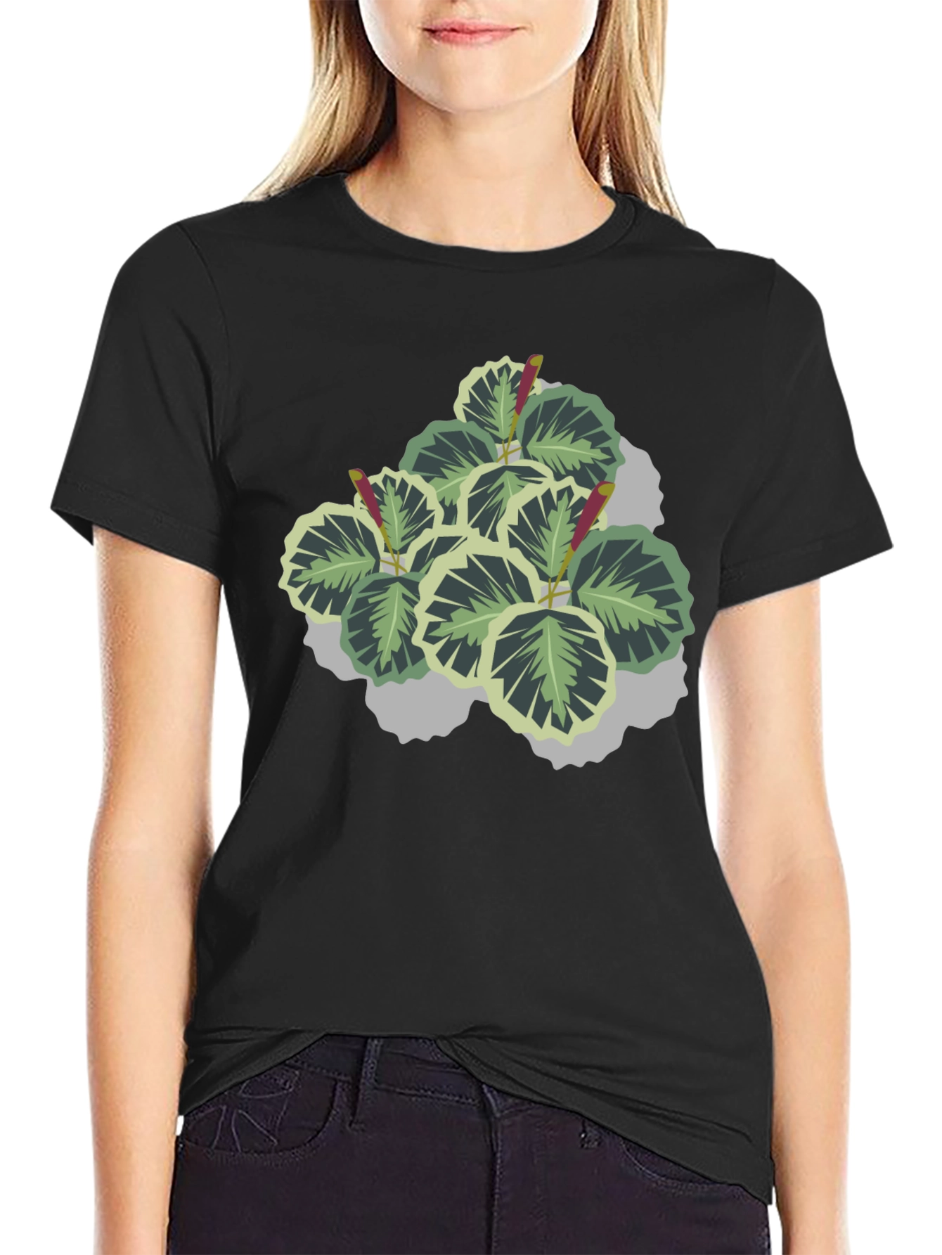 Plant Graphic Black T-Shirt