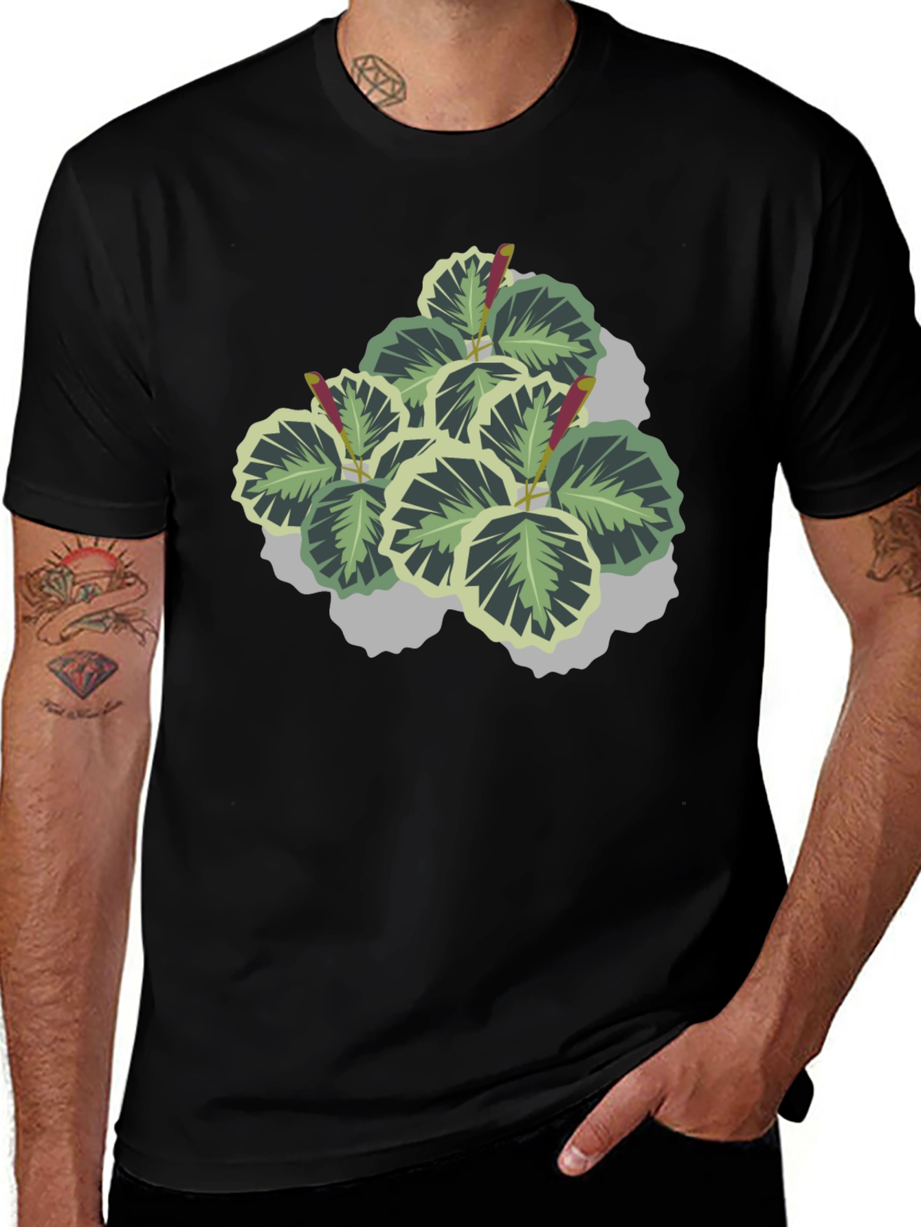 Plant Graphic Black T-Shirt