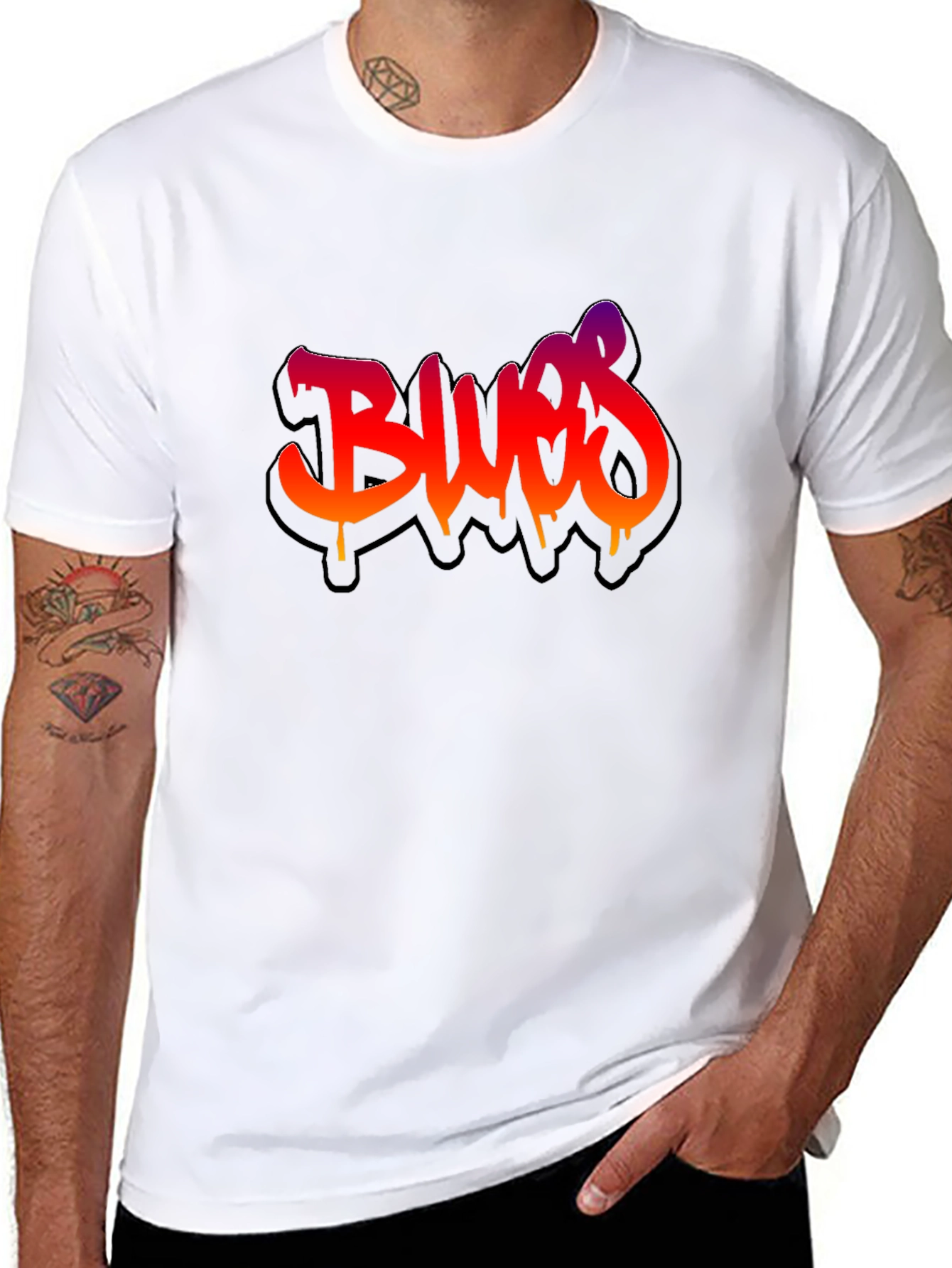 Graffiti Blues Graphic Black T-Shirt