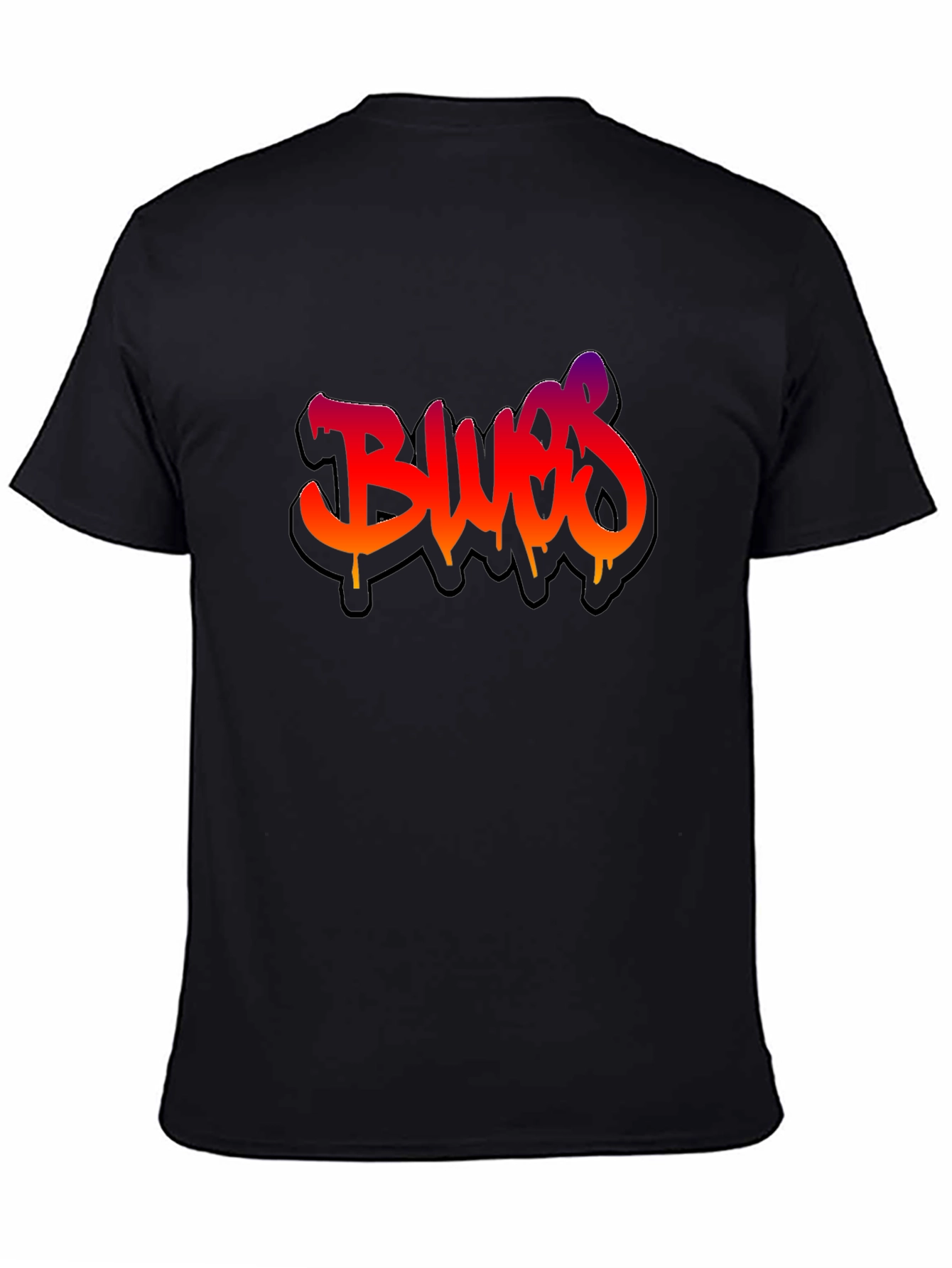 Graffiti Blues Graphic Black T-Shirt