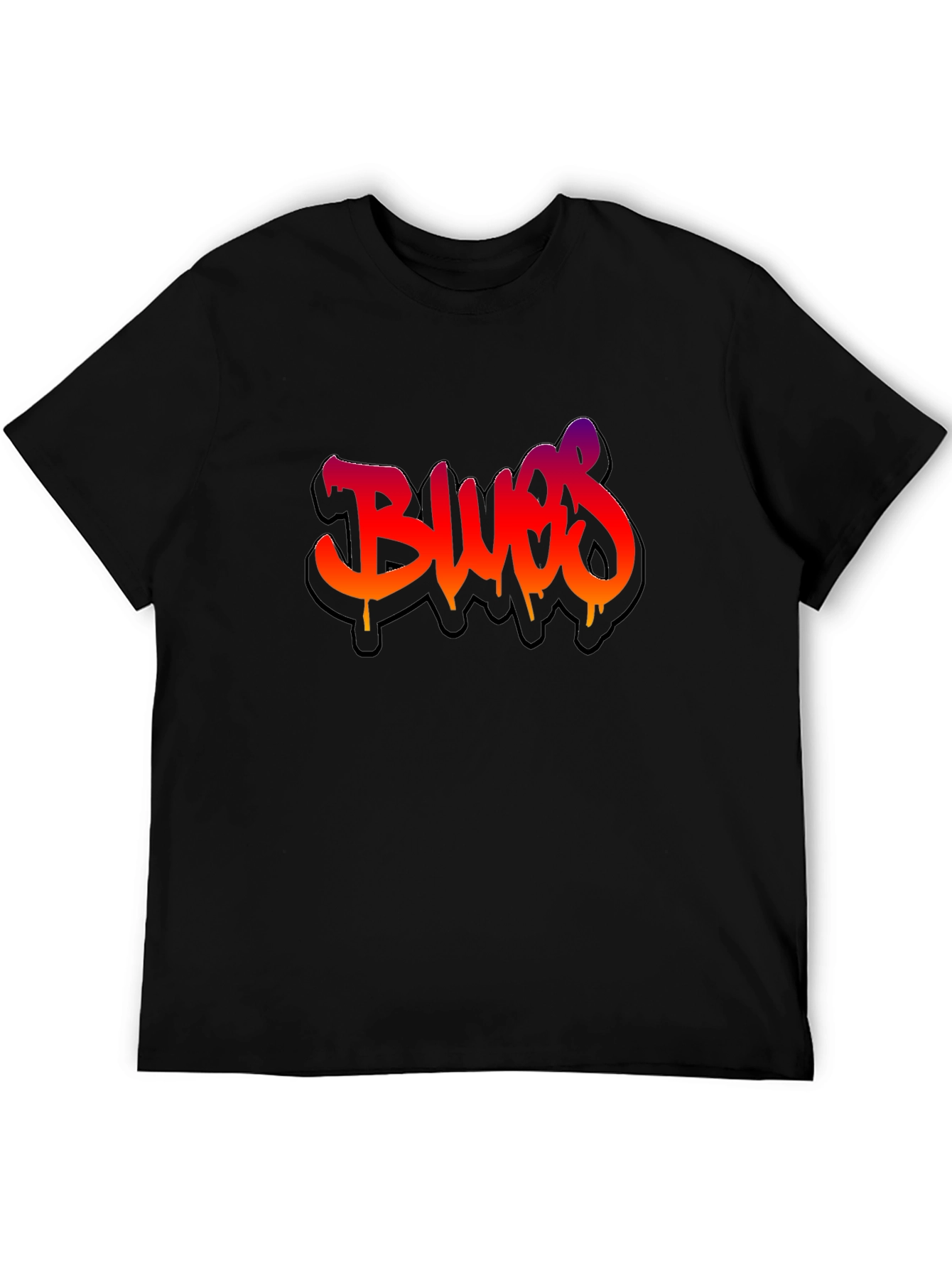 Graffiti Blues Graphic Black T-Shirt