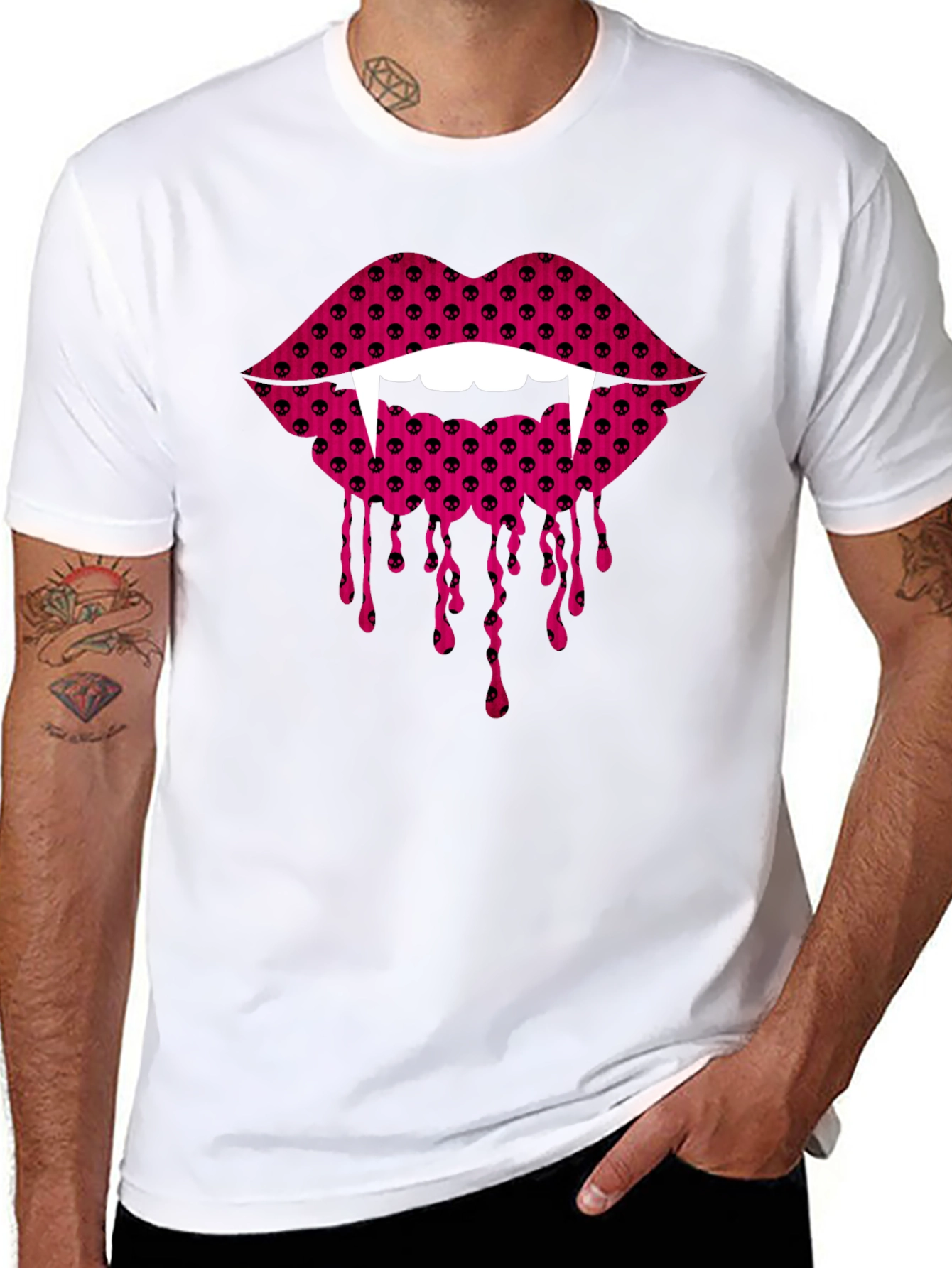 Vampire Lips Black T-Shirt