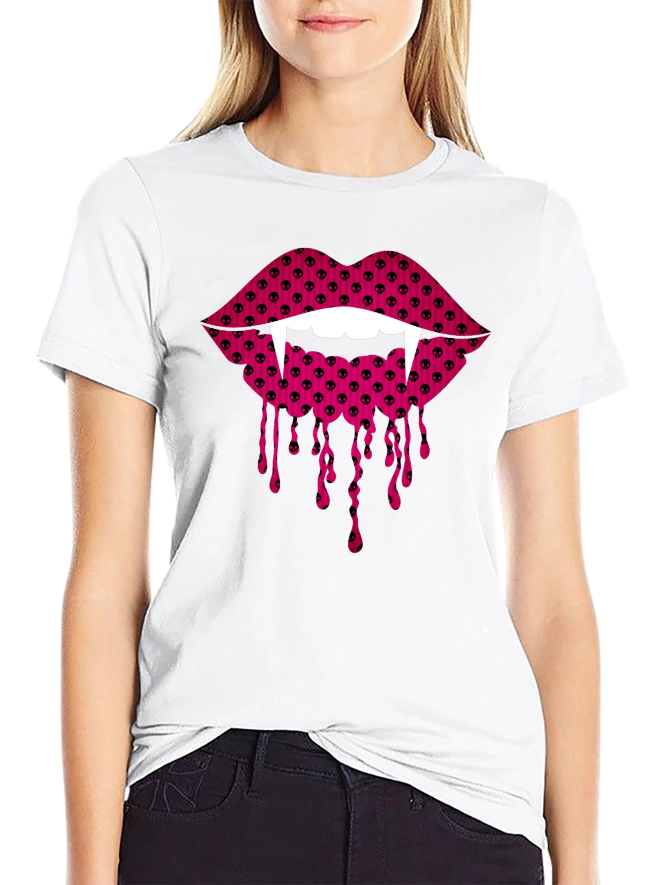 Vampire Lips Black T-Shirt