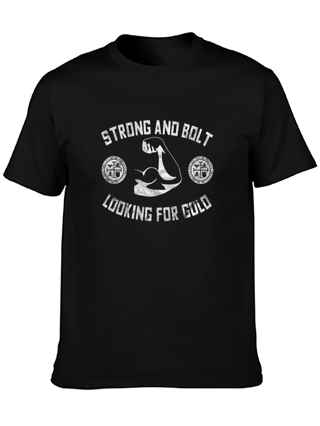 Strong and Bolt T-Shirt Looking for Gold