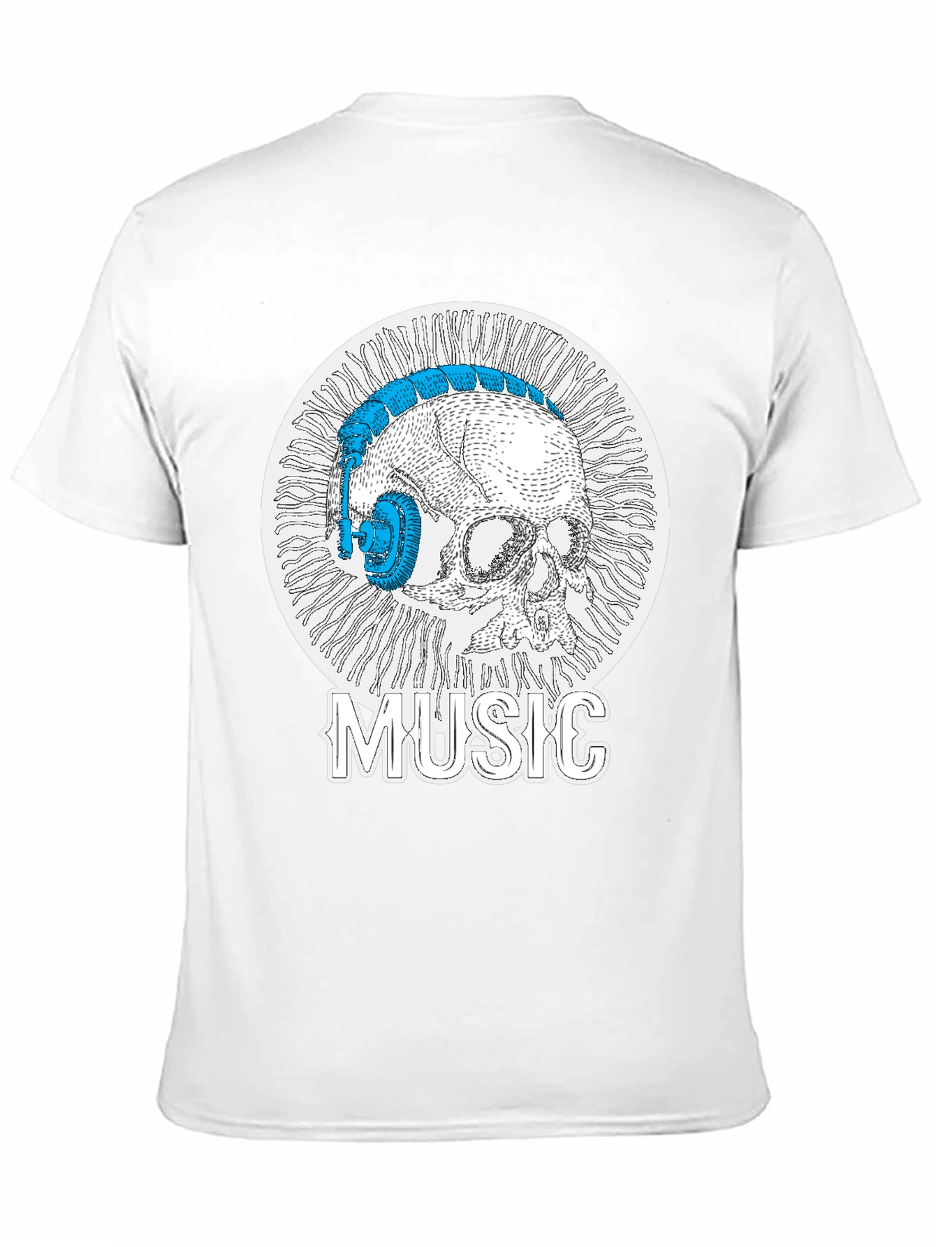 Skull Music Headphones T-Shirt - Cool Graphic Tee