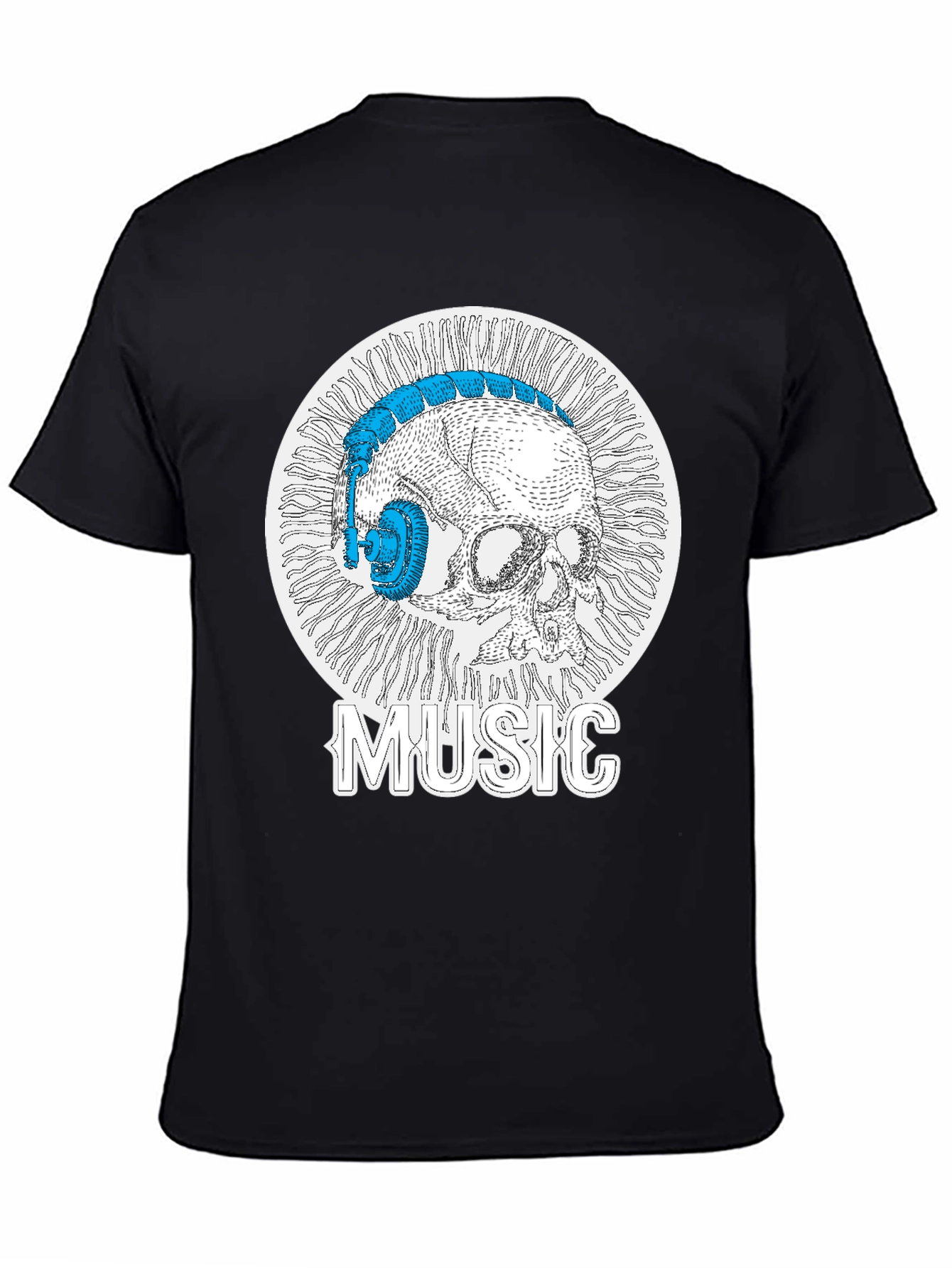Skull Music Headphones T-Shirt - Cool Graphic Tee