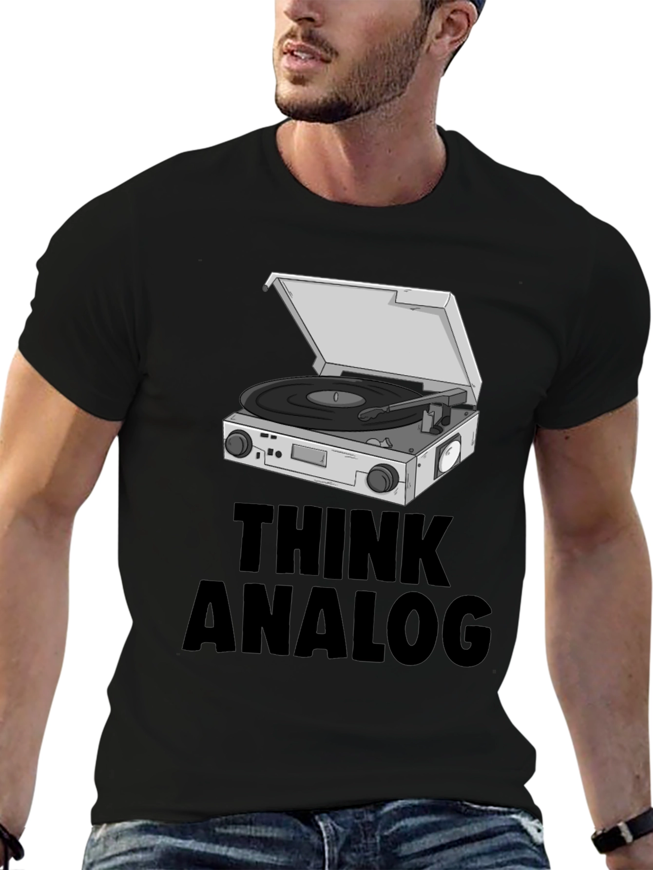 Think Analog Black Graphic T-Shirt