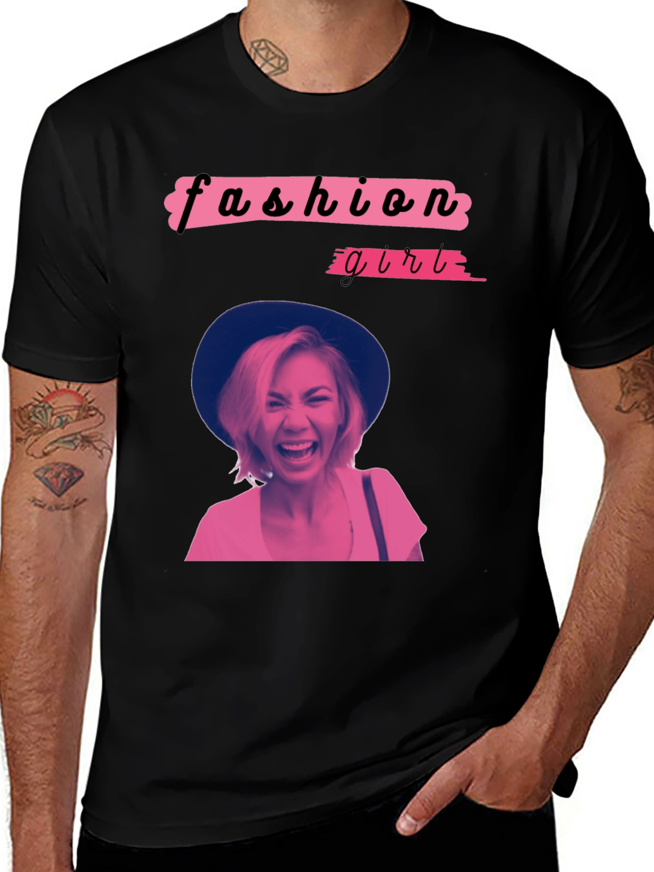 Fashion Girl Graphic Tee - Trendy Crew Neck T-Shirt