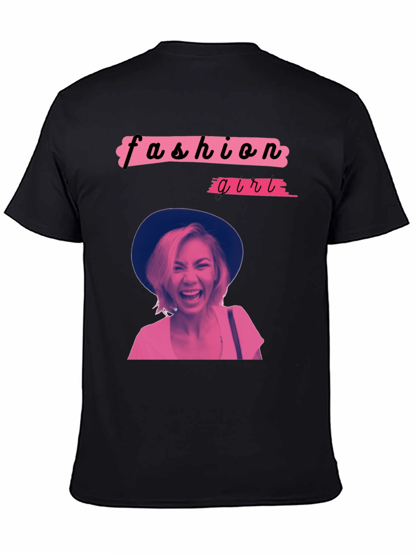 Fashion Girl Graphic Tee - Trendy Crew Neck T-Shirt