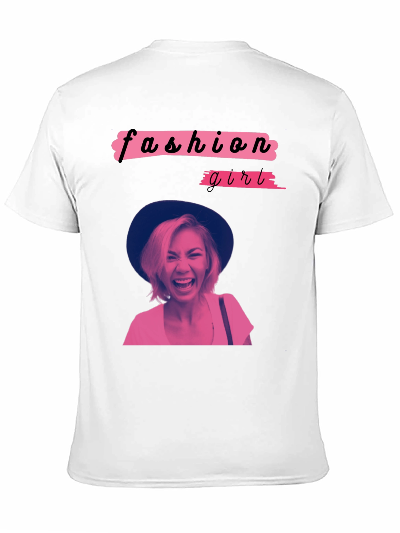 Fashion Girl Graphic Tee - Trendy Crew Neck T-Shirt