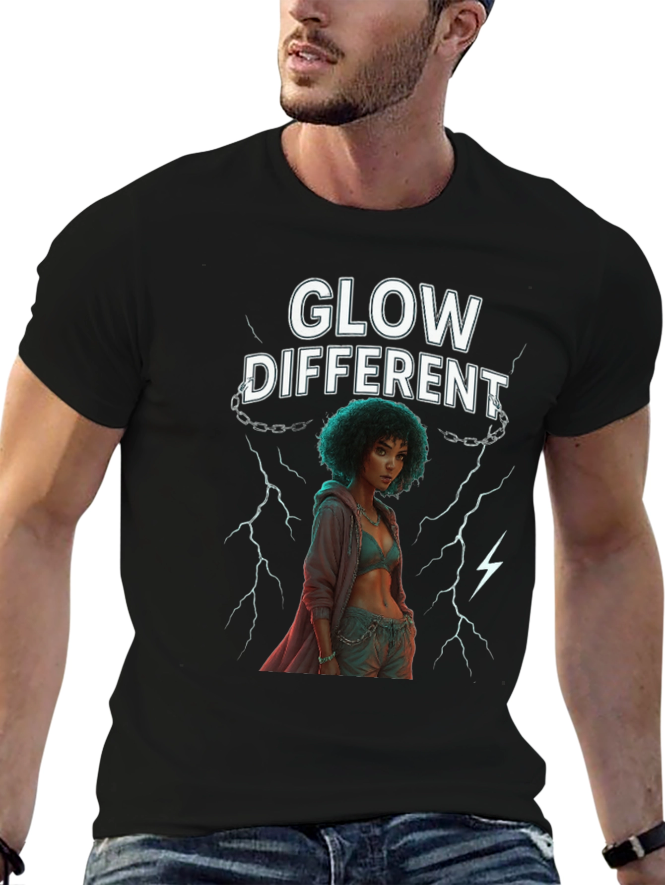 Glow Different Graphic Tee - Stylish Casual Wear