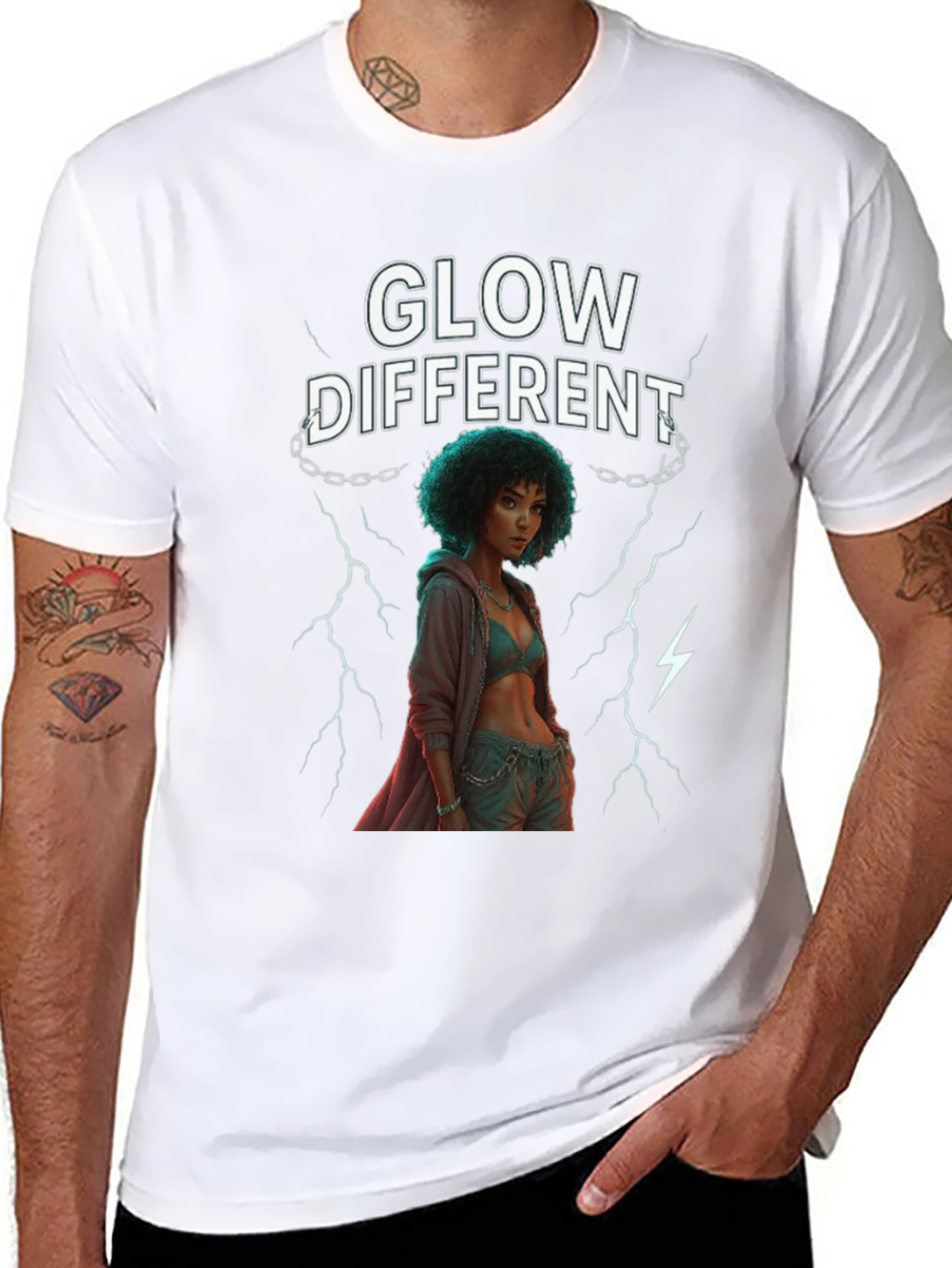 Glow Different Graphic Tee - Stylish Casual Wear