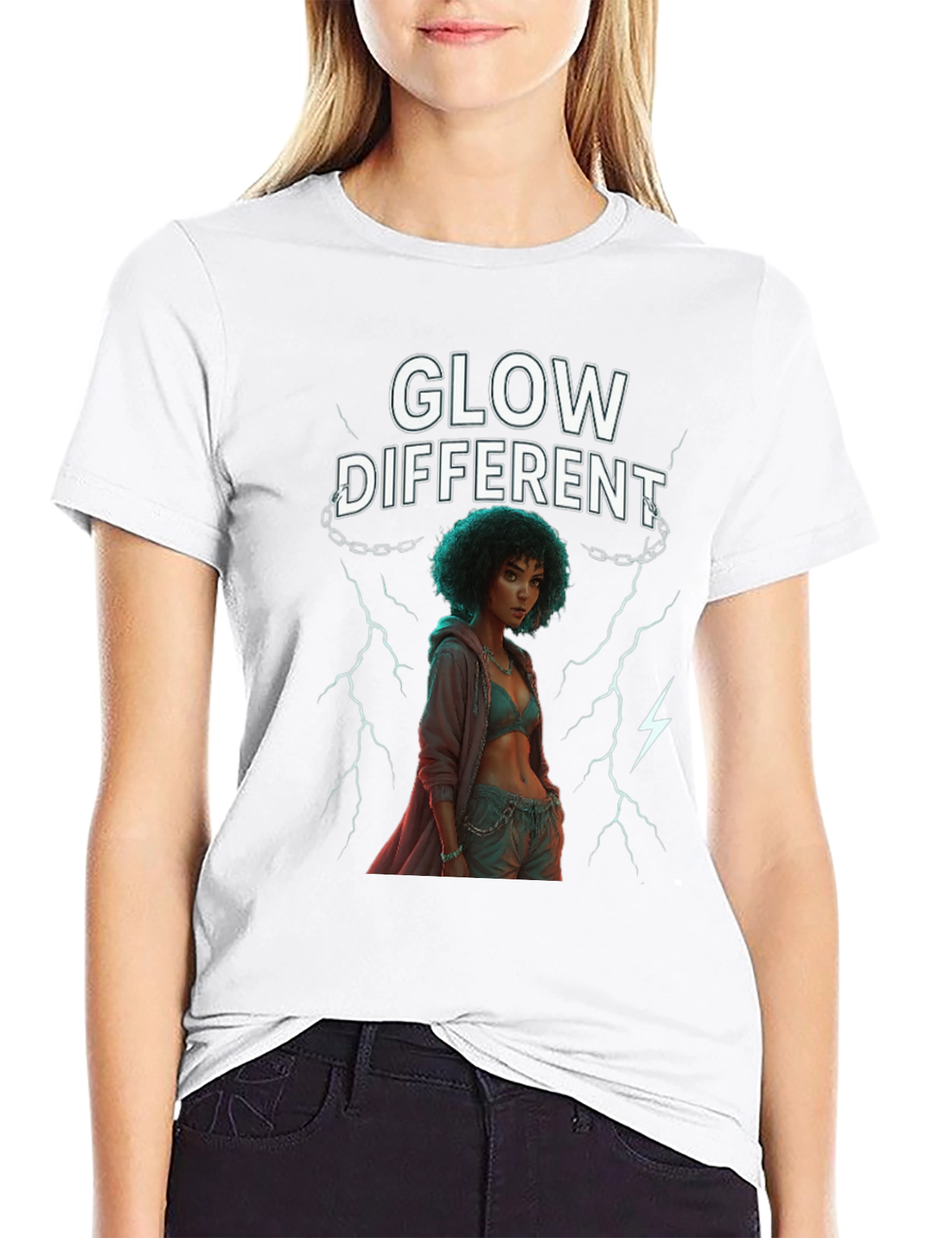 Glow Different Graphic Tee - Stylish Casual Wear