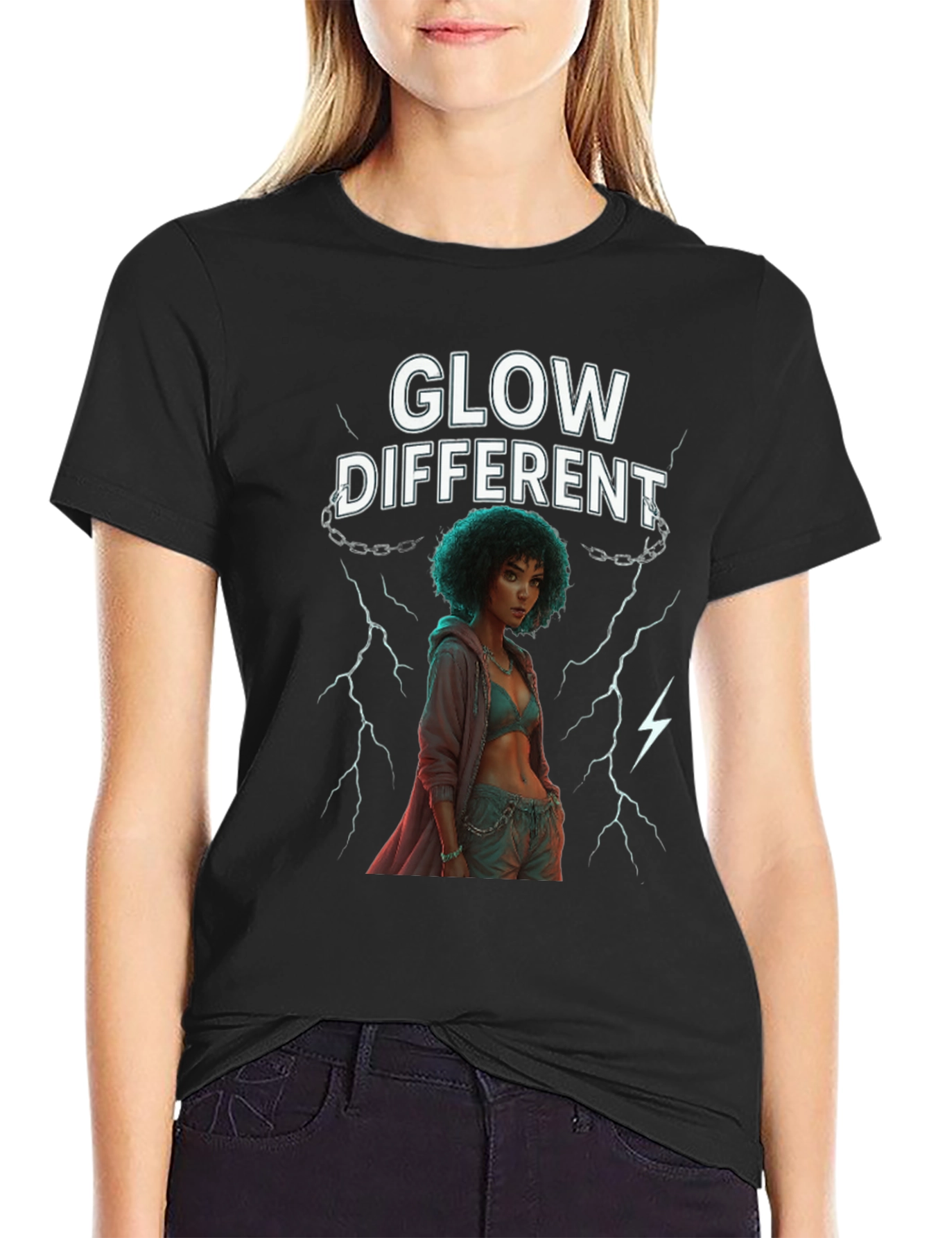 Glow Different Graphic Tee - Stylish Casual Wear