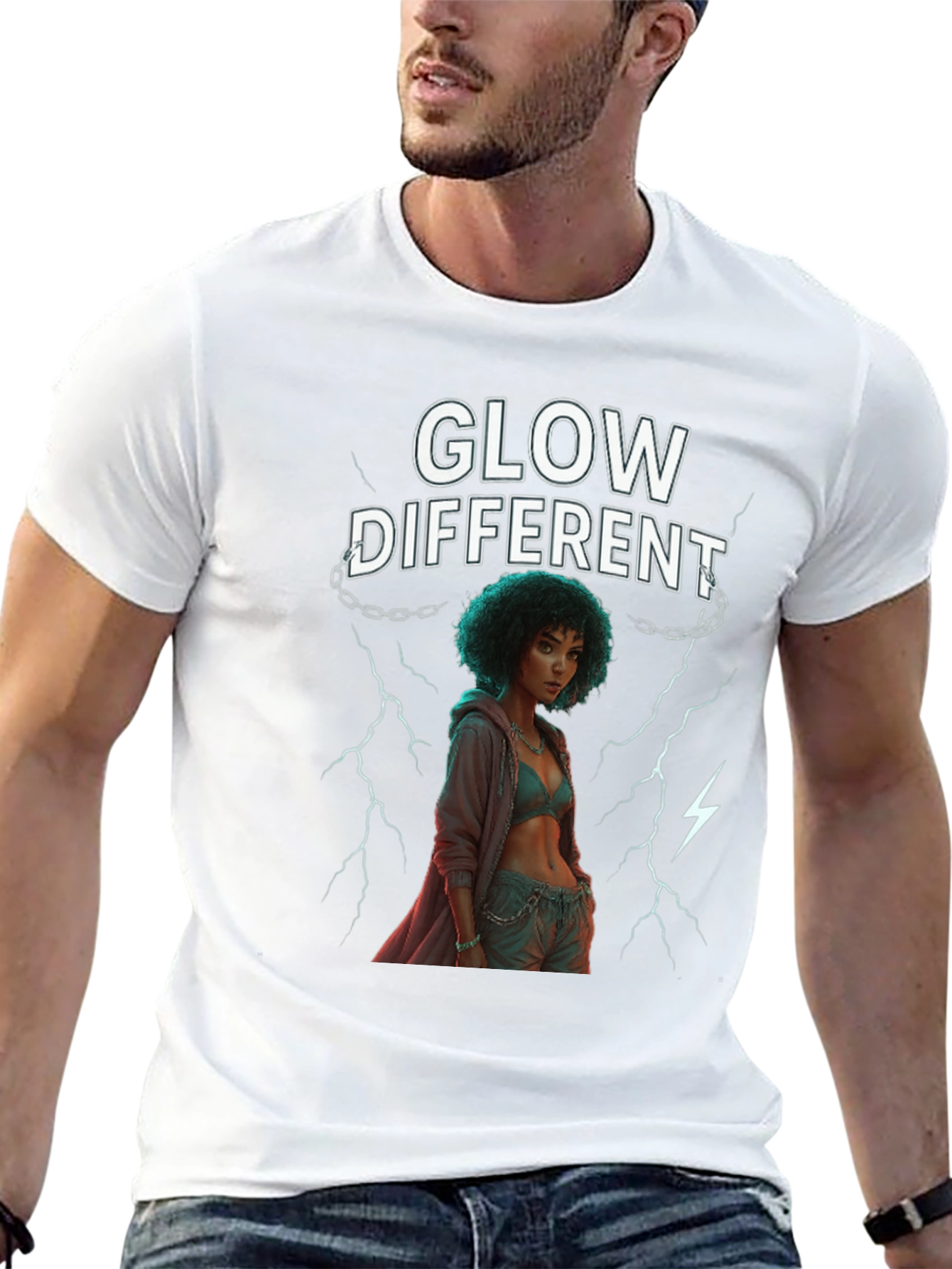 Glow Different Graphic Tee - Stylish Casual Wear