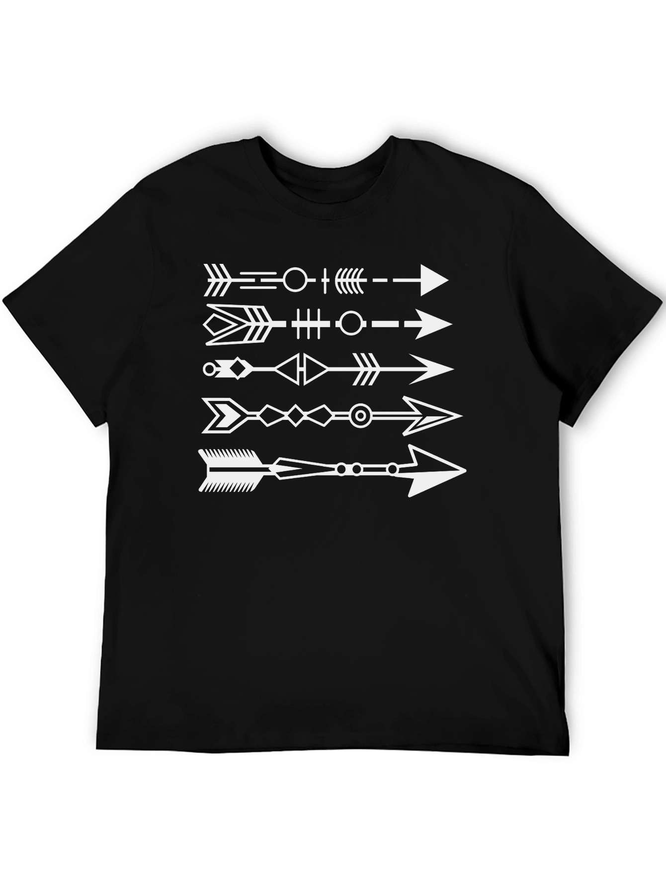 Tribal Arrow Graphic Black T-Shirt - Unique Design