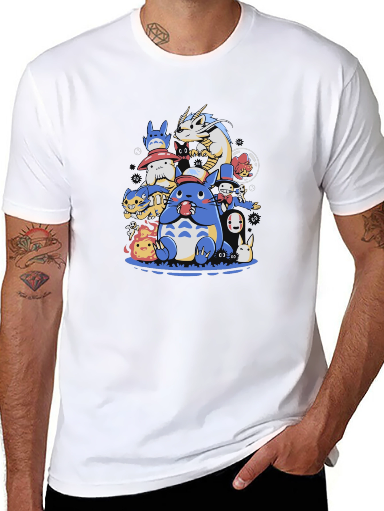 Studio Ghibli Characters Black T-Shirt
