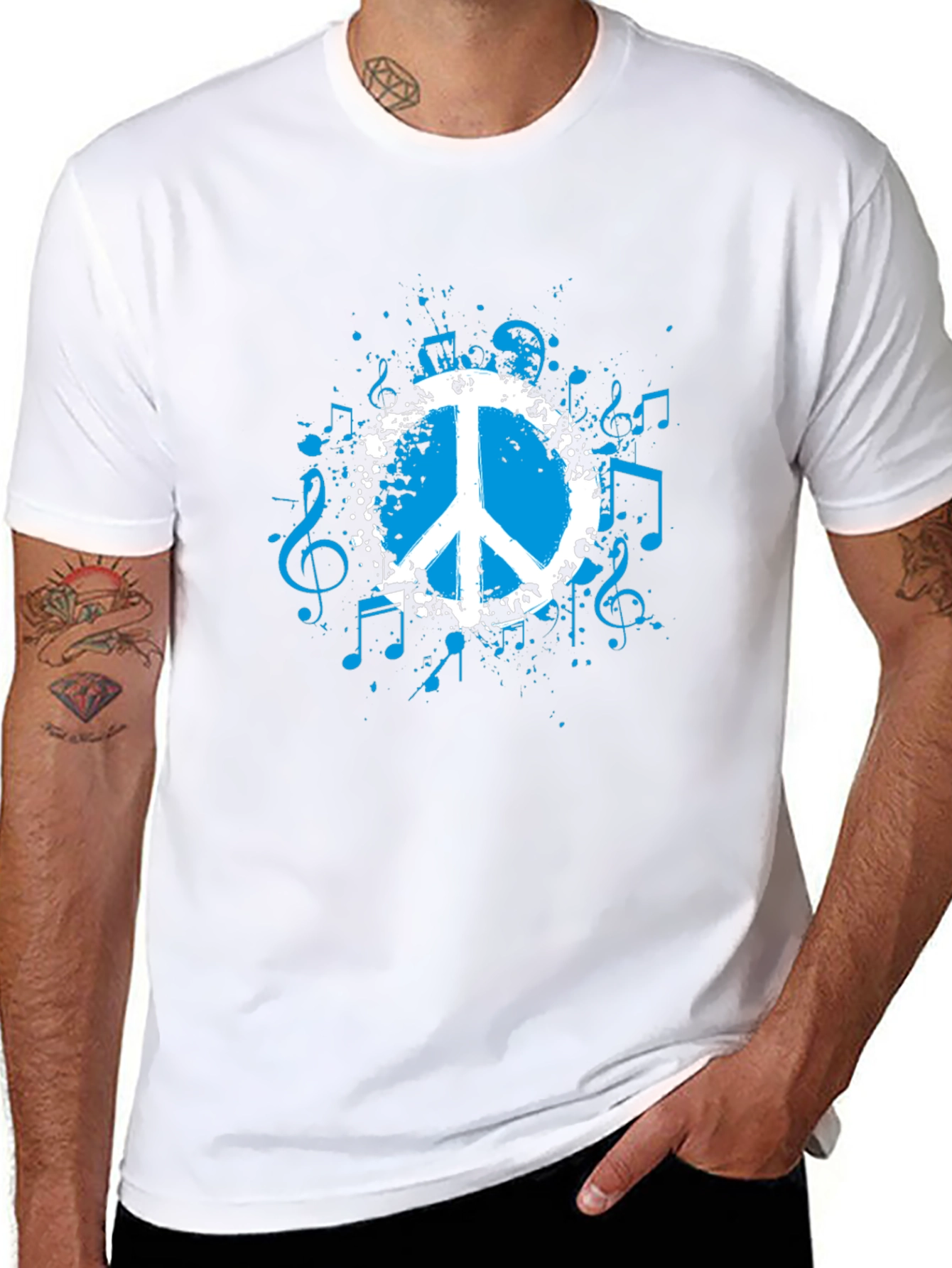 Peace & Music Black Graphic Tee