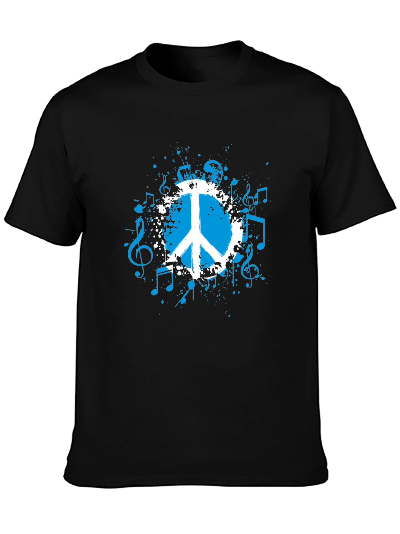 Peace & Music Black Graphic Tee