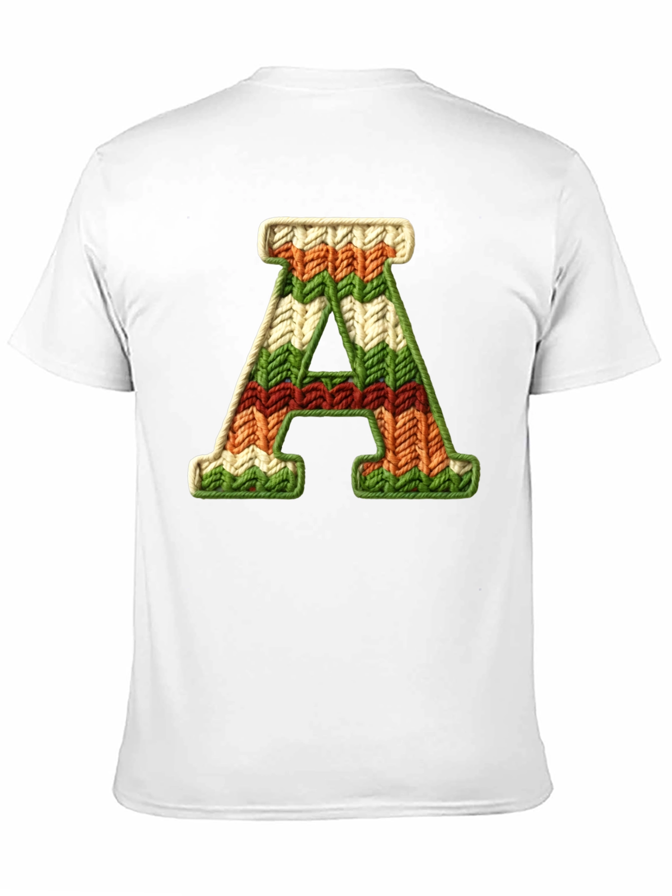 Letter A Knitted Pattern Black Tee