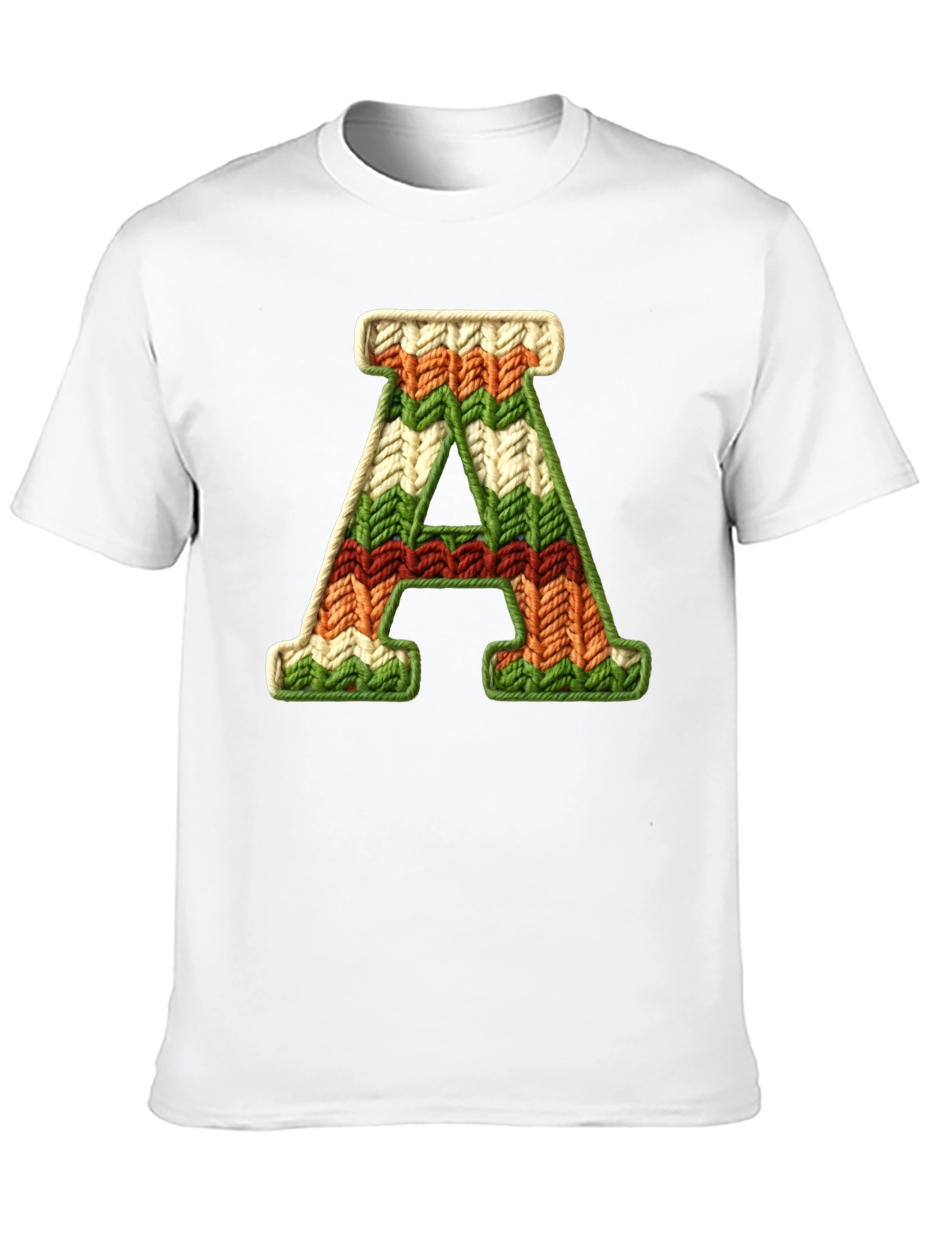 Letter A Knitted Pattern Black Tee