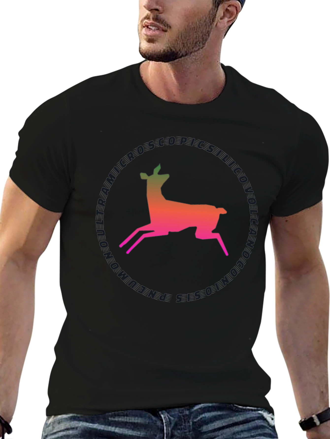 Deer Silhouette T-Shirt - Gradient Design